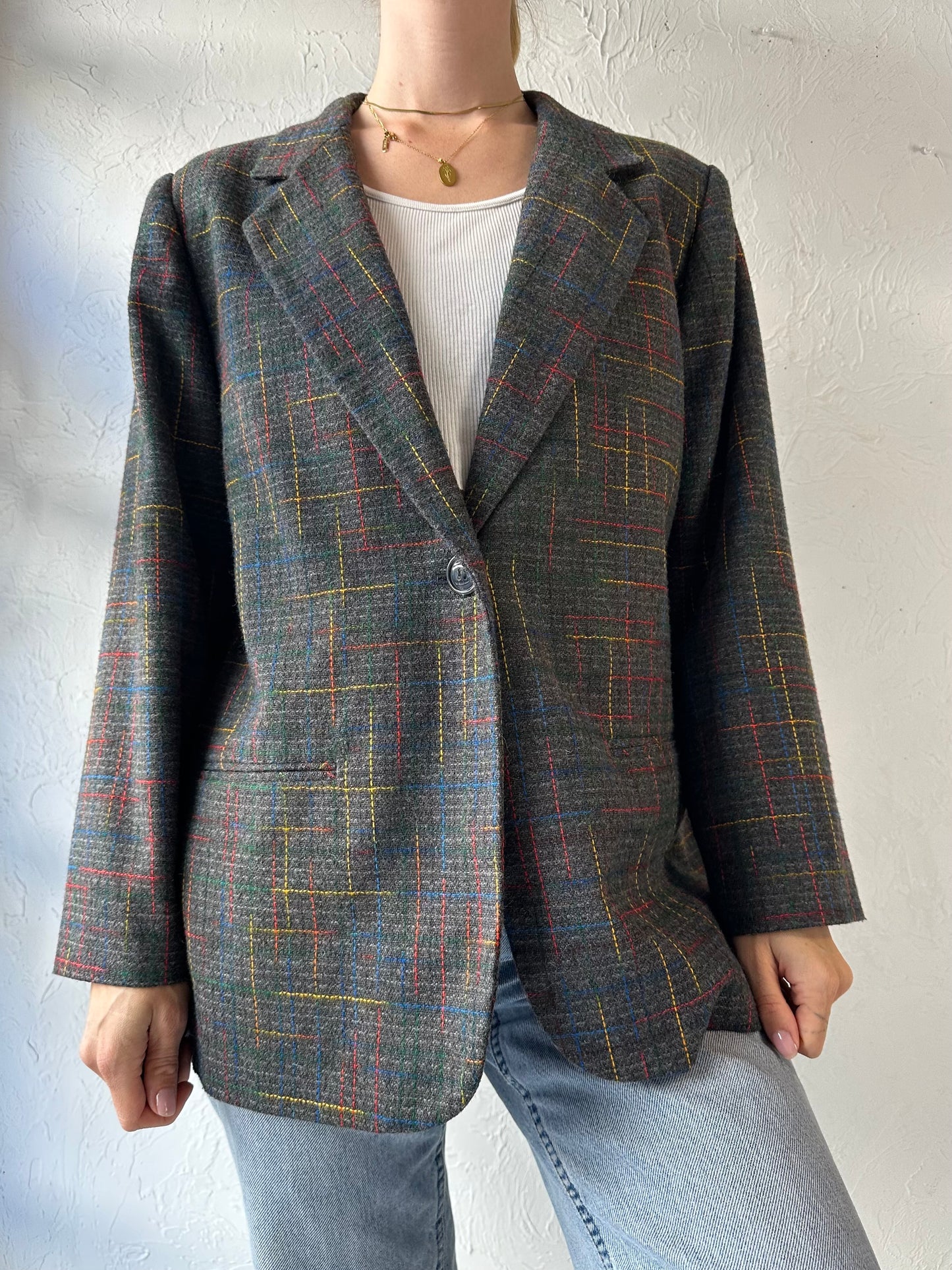 Y2k 'Sag Harbor' Knit Blazer Jacket / Large