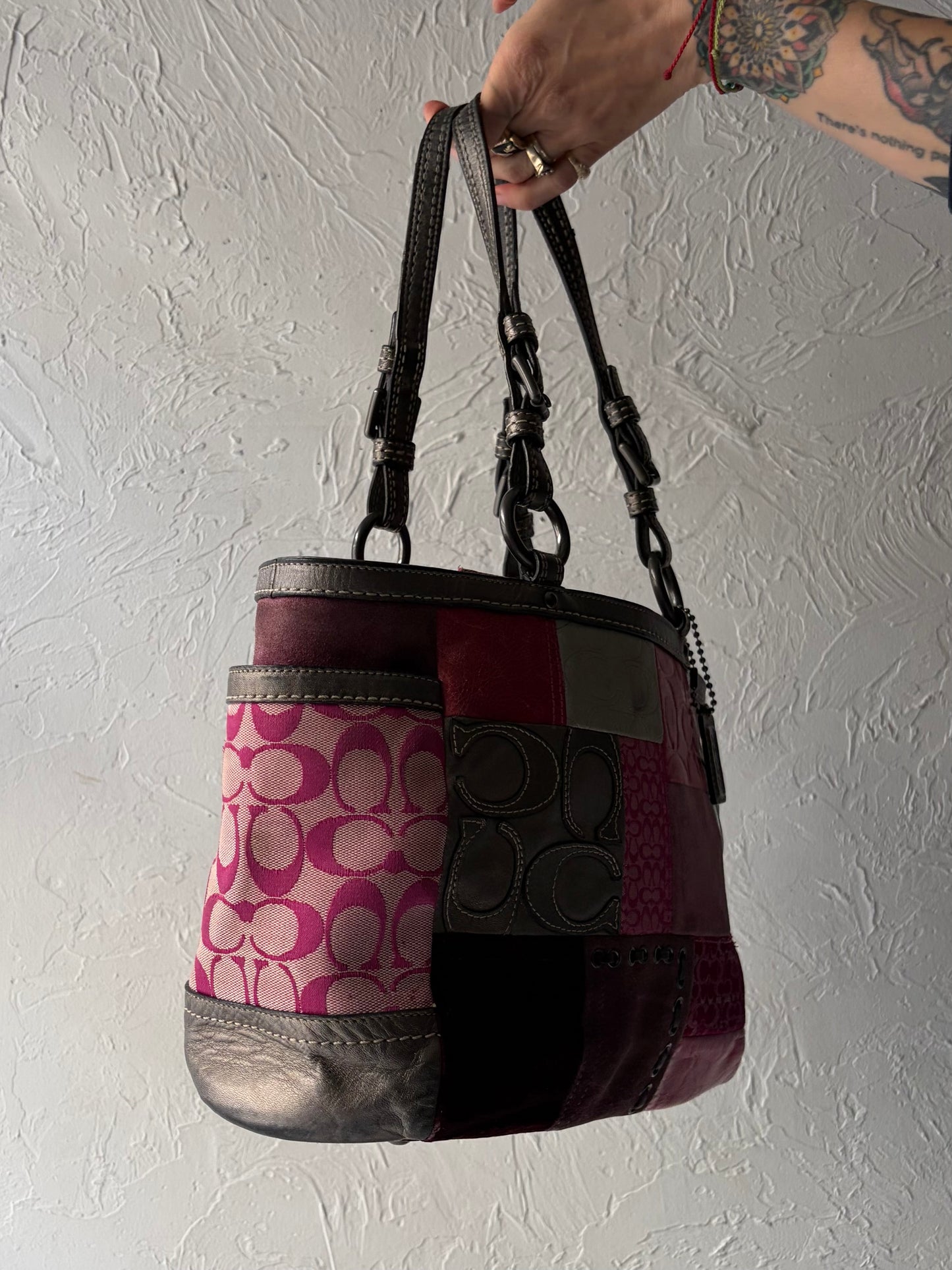 Y2k 'Coach F12664' Pink Patchwork Purse