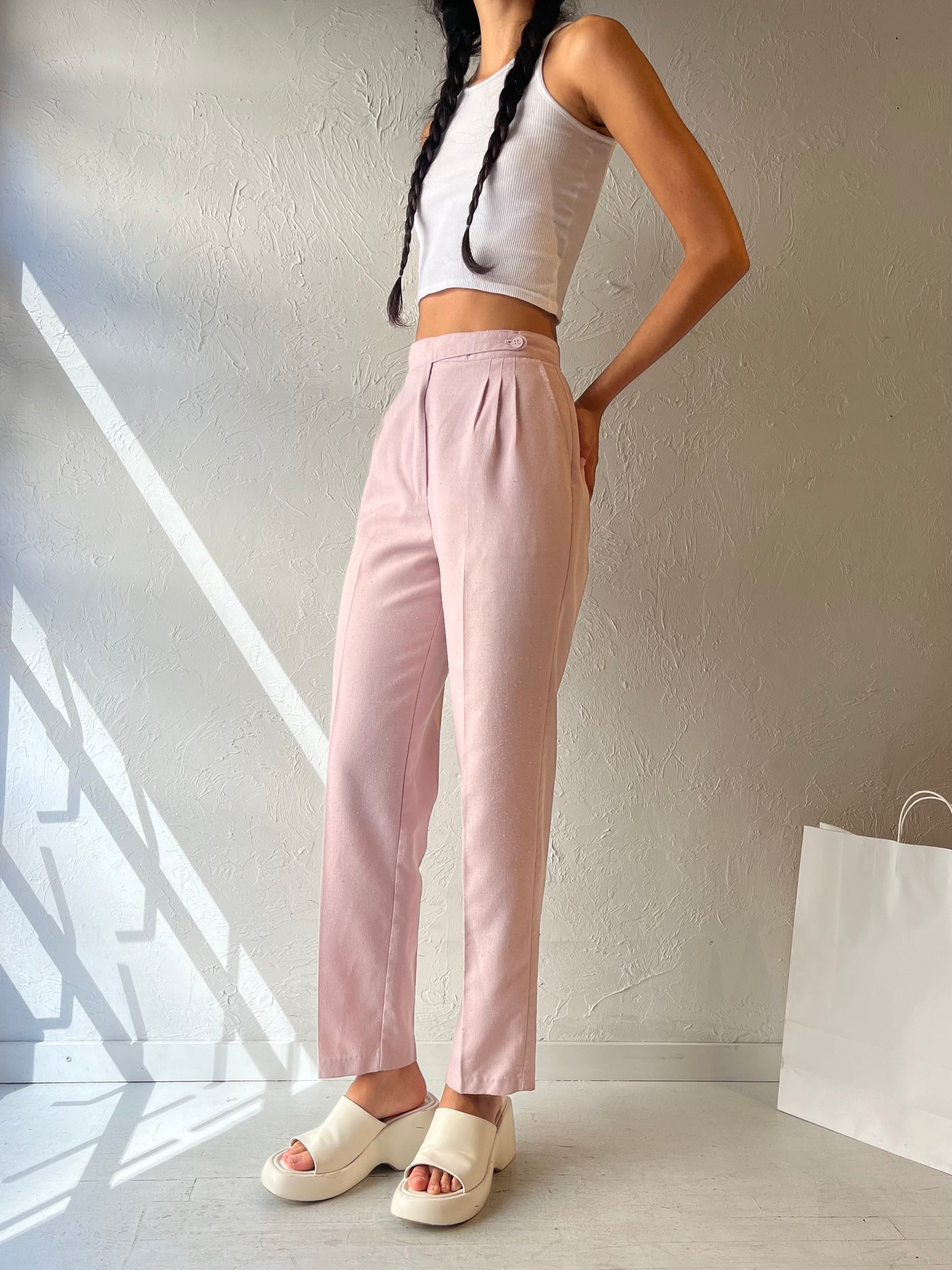 90s 'Counterpart' Pale Pink Trousers / Small