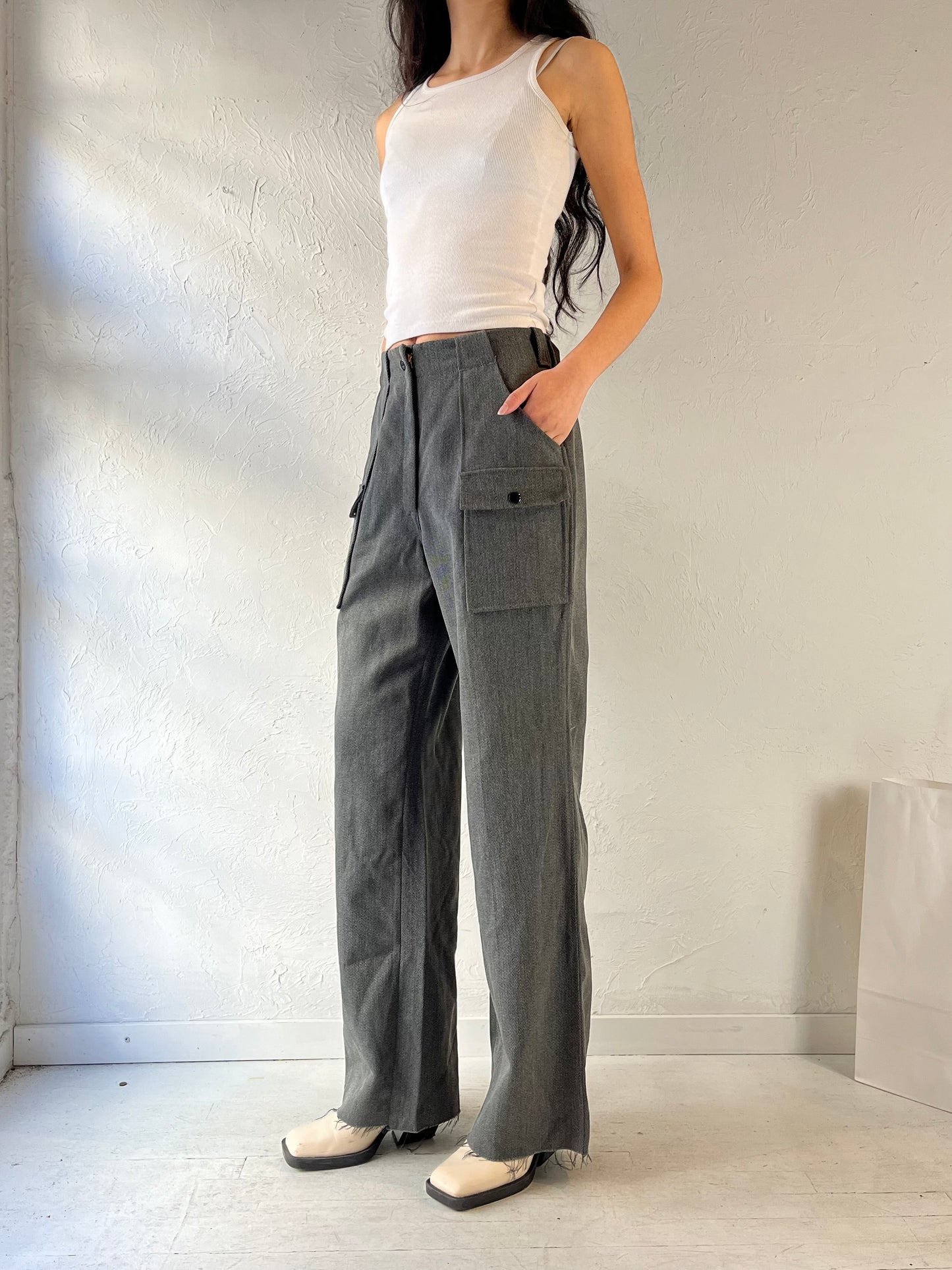 90s ‘Eddie Bauer’ Gray Wool Trousers / Small