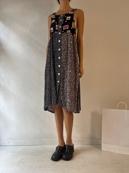 90s 'Carol Anderson' Sleeveless Patterned Dress / Small