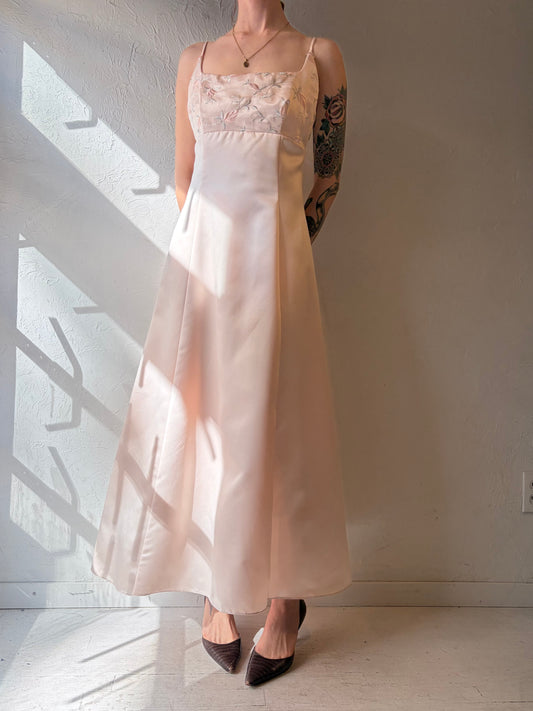 90s 'Bari Jay' Pale Pink Formal Dress / Medium