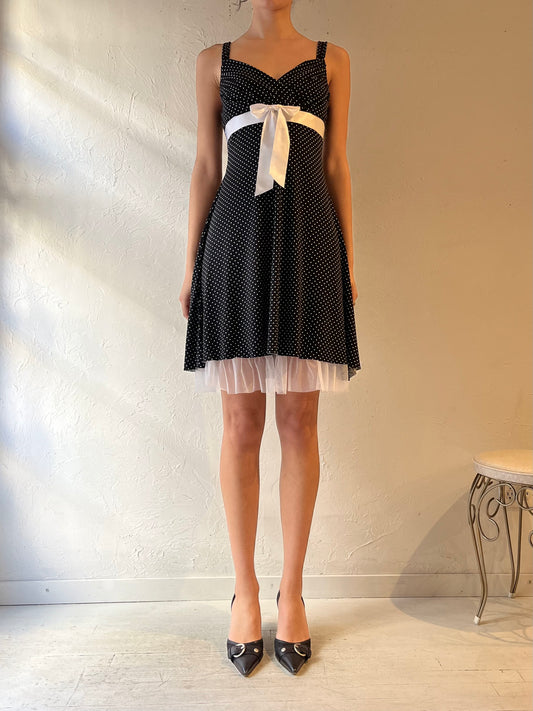 Y2k 'My Michelle' Black Polka Dot Mini Dress / Medium