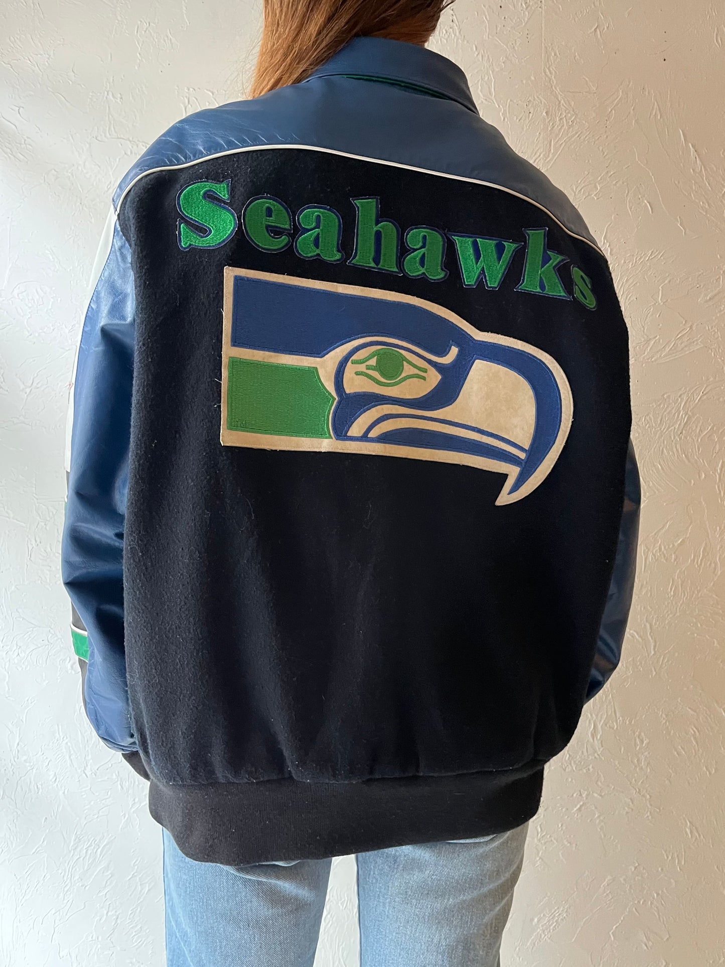 90s 'Seattle Seahhawks' Bomber Jacket / Medium