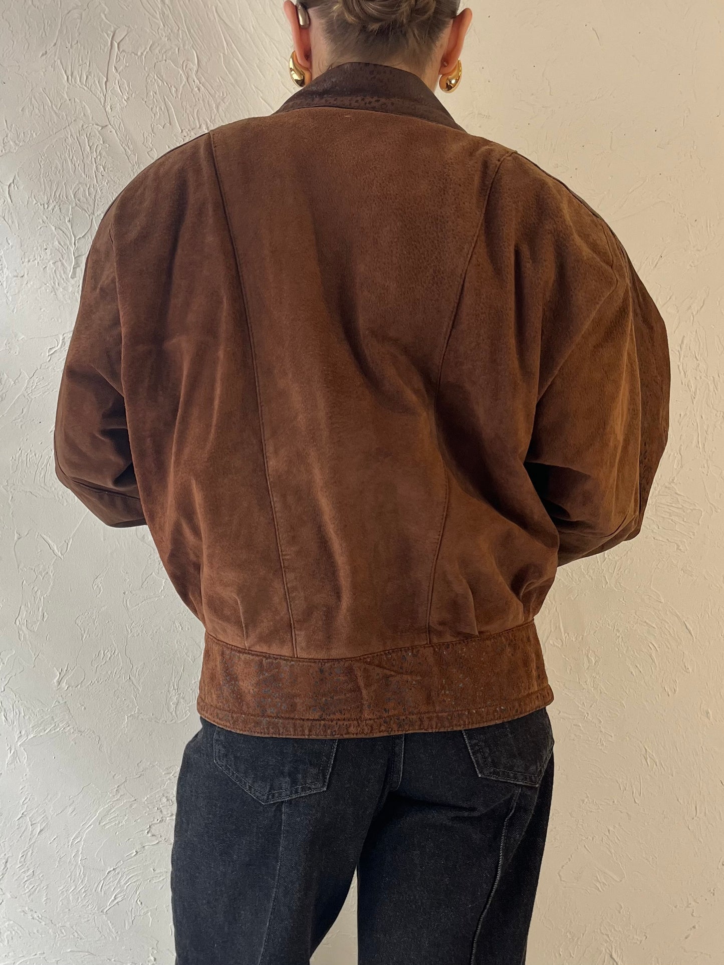 90s 'Byrnes & Baker' Brown Suede Leather Jacket / S