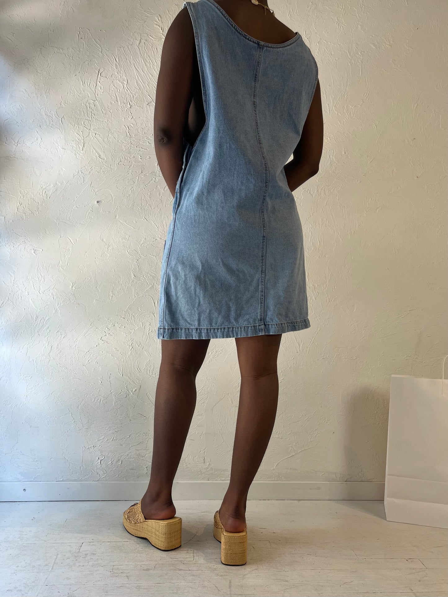 Y2k 'Savannah' Sleevless Denim Dress / Large