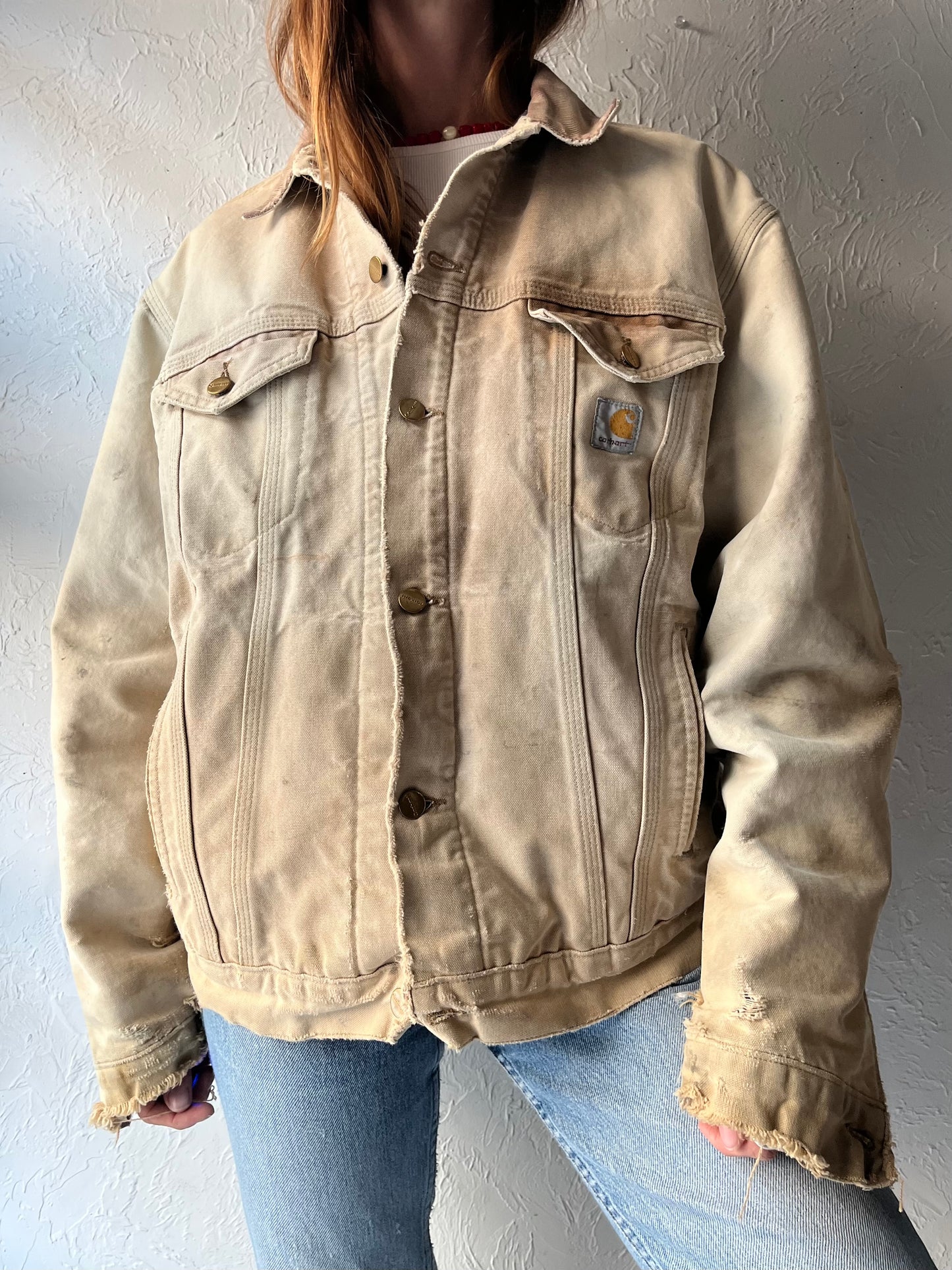 Y2k 'Carhartt' Thrashed Workwear Jacket / Medium