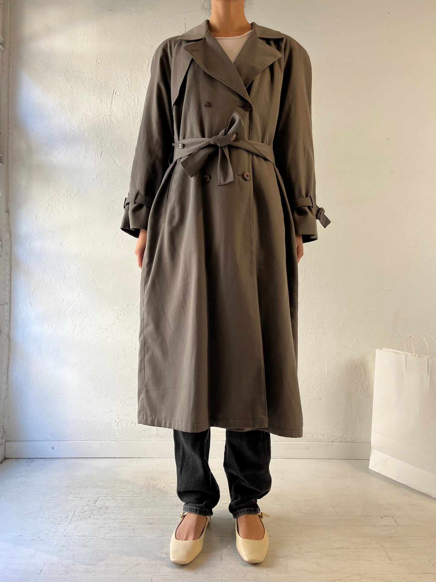 90s ‘London Fog’ Lined Classic Trench Coat / Medium