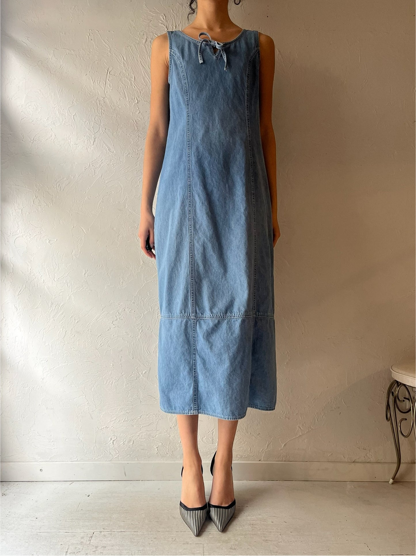 90s 'Uni Mondo' Denim Dress / Medium