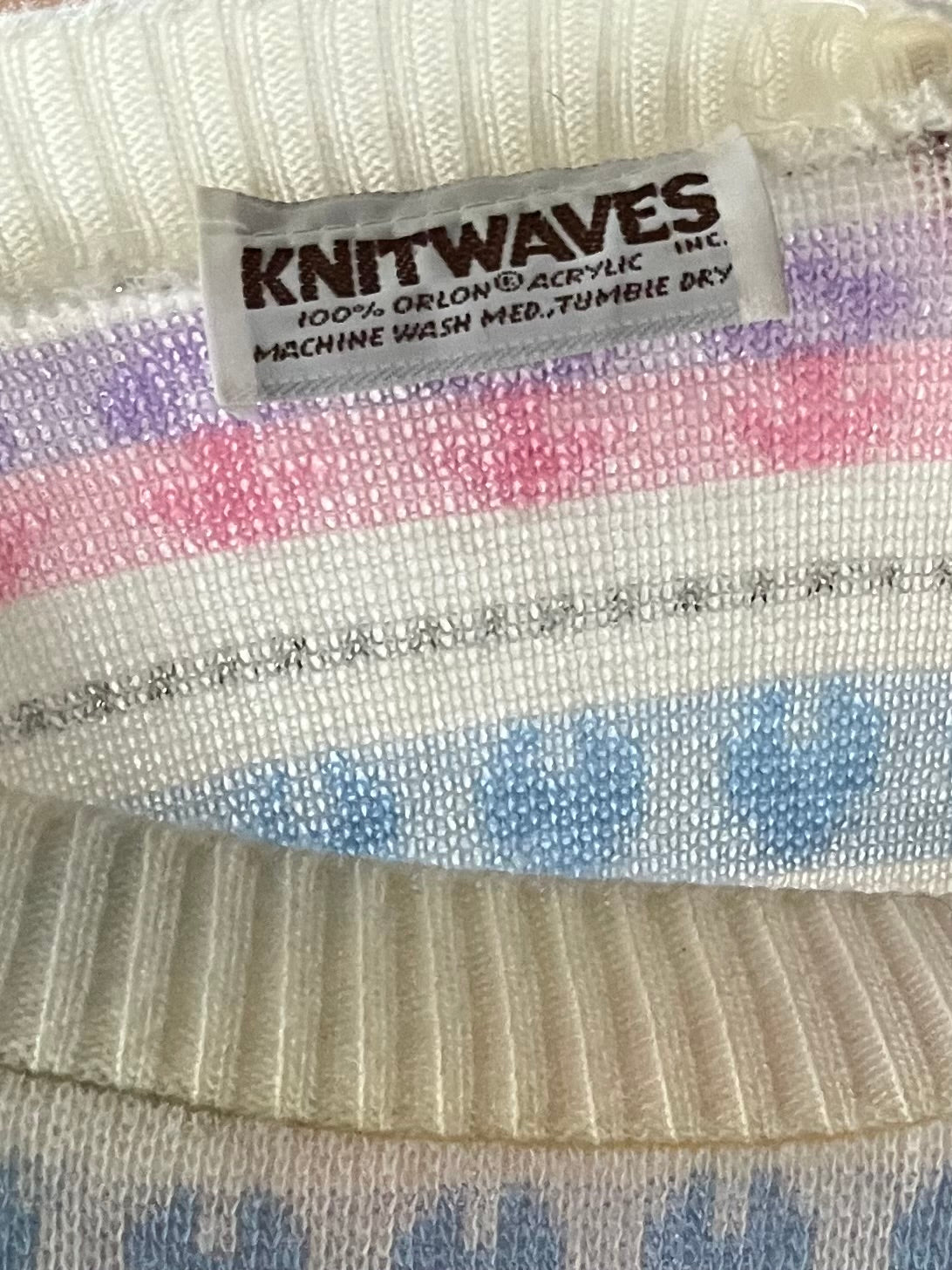 80s 'Knitwaves' Arcylic Heart Sweater / Small
