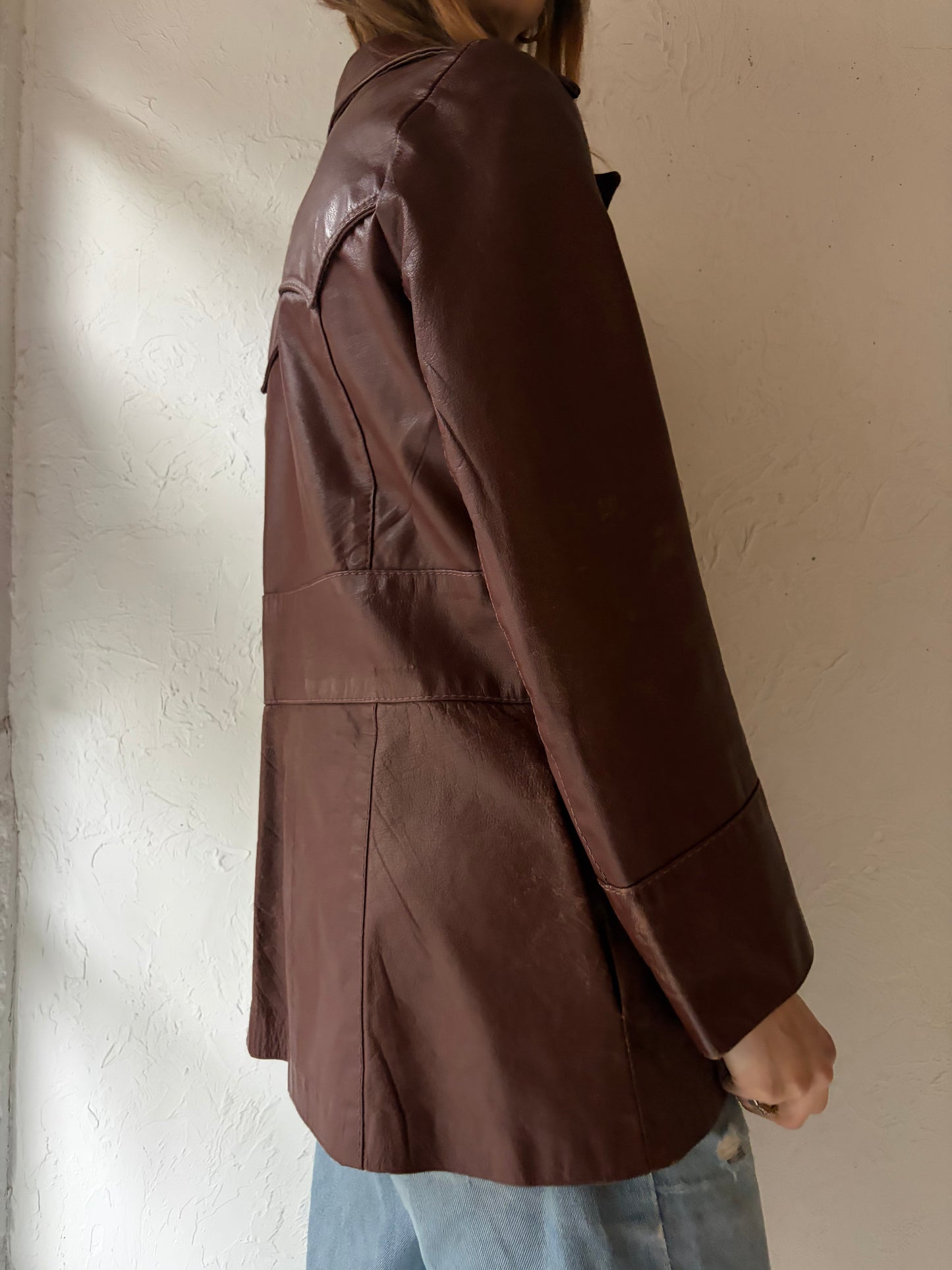 70s 'Western Originals' Brown Leather Jacket / Small