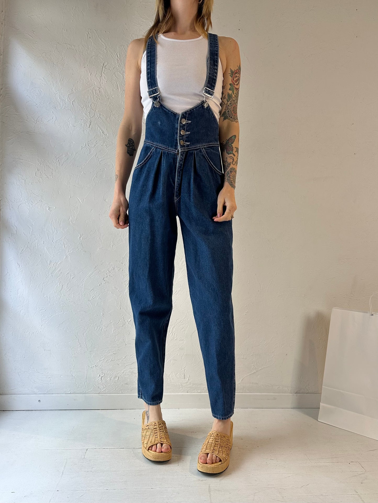 90s 'Galaxy Garments' Denim Overalls / Small