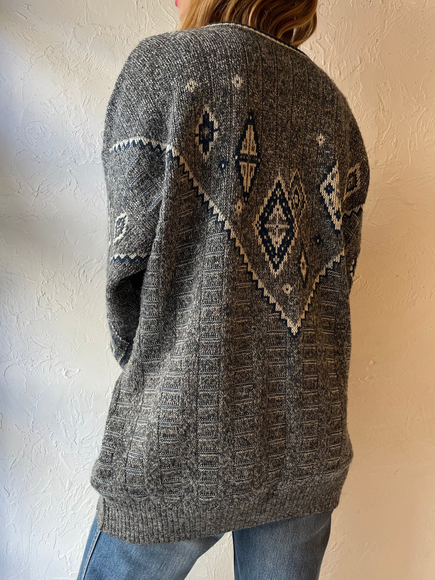 90s ‘Carrington’ Gray Sweater / Large