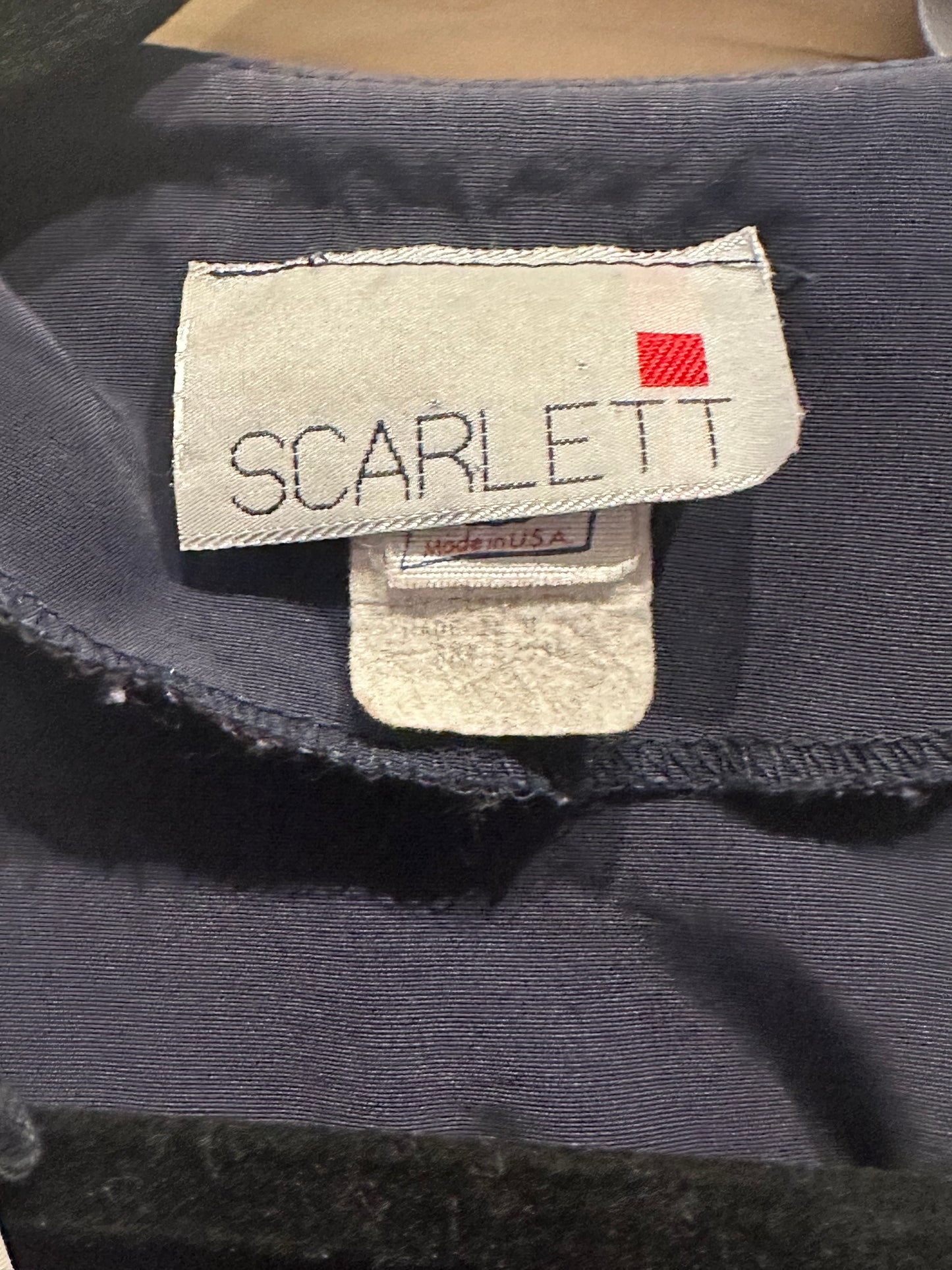 80s 'Scarlett' Black Collared Dress / Small