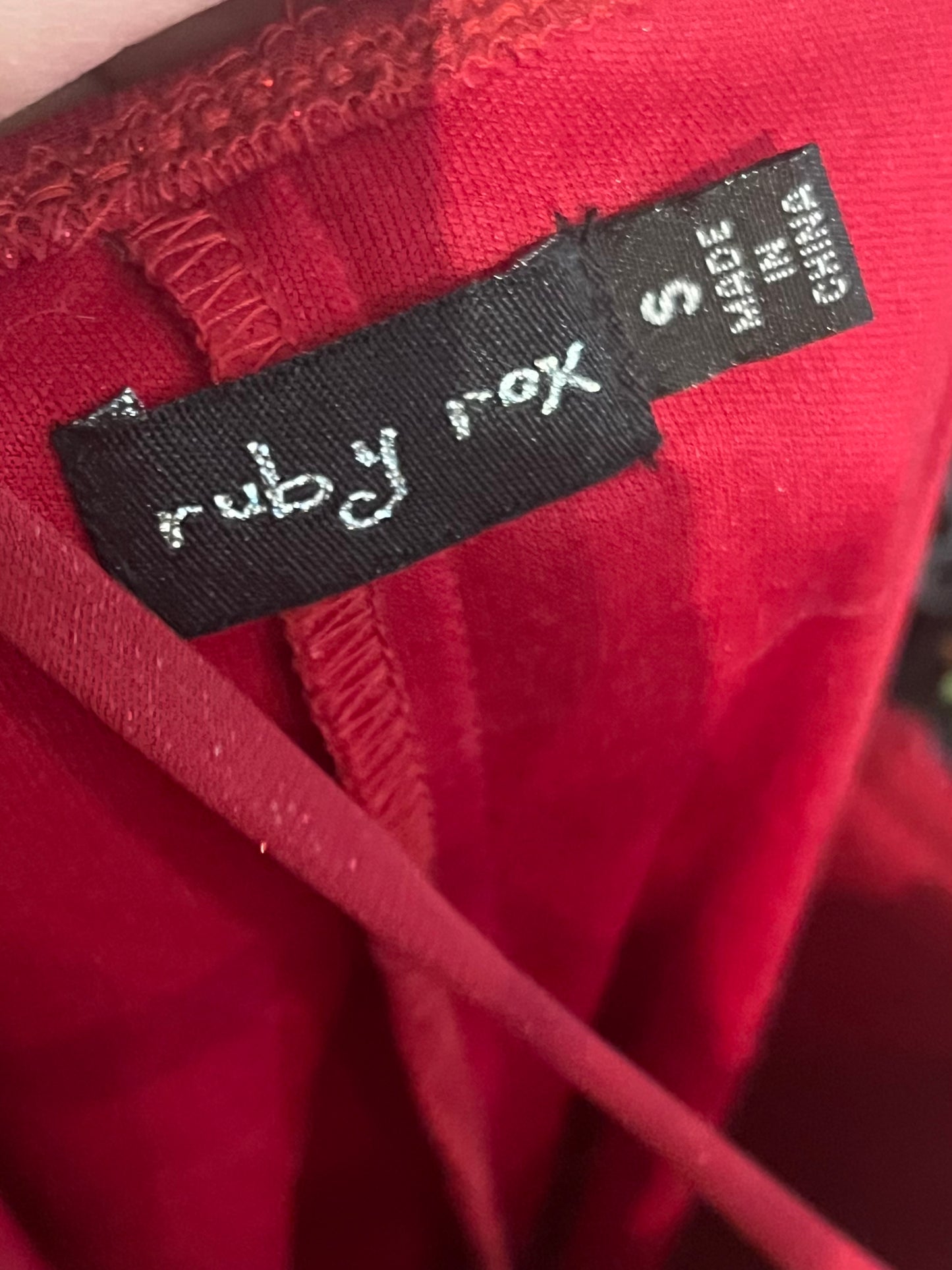 Y2K ‘Ruby Rox’ Red Ruffle Micro Mini Dress / Small