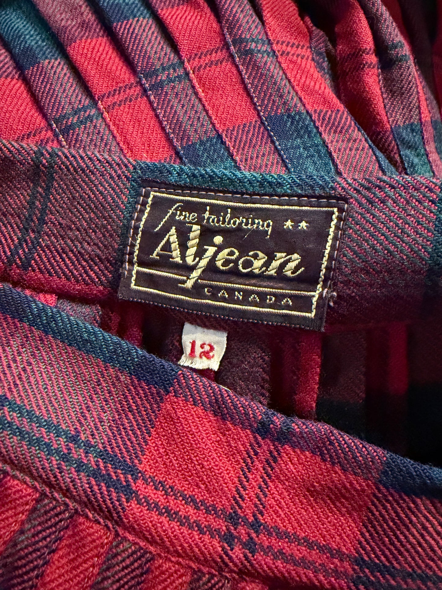 80s 'Al Jean' Plaid Midi Skirt / XS