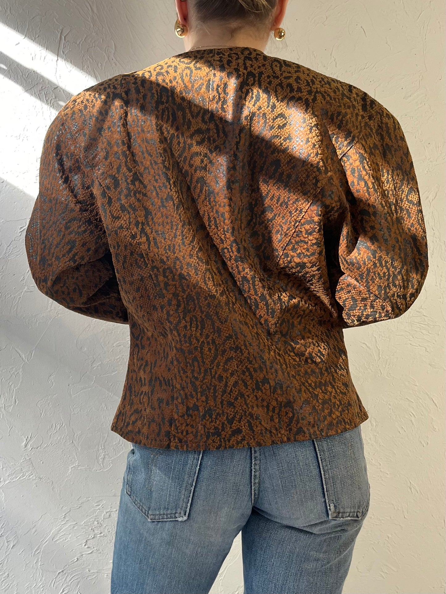 90s ‘Danier’ Snakeskin Leather Jacket / Medium