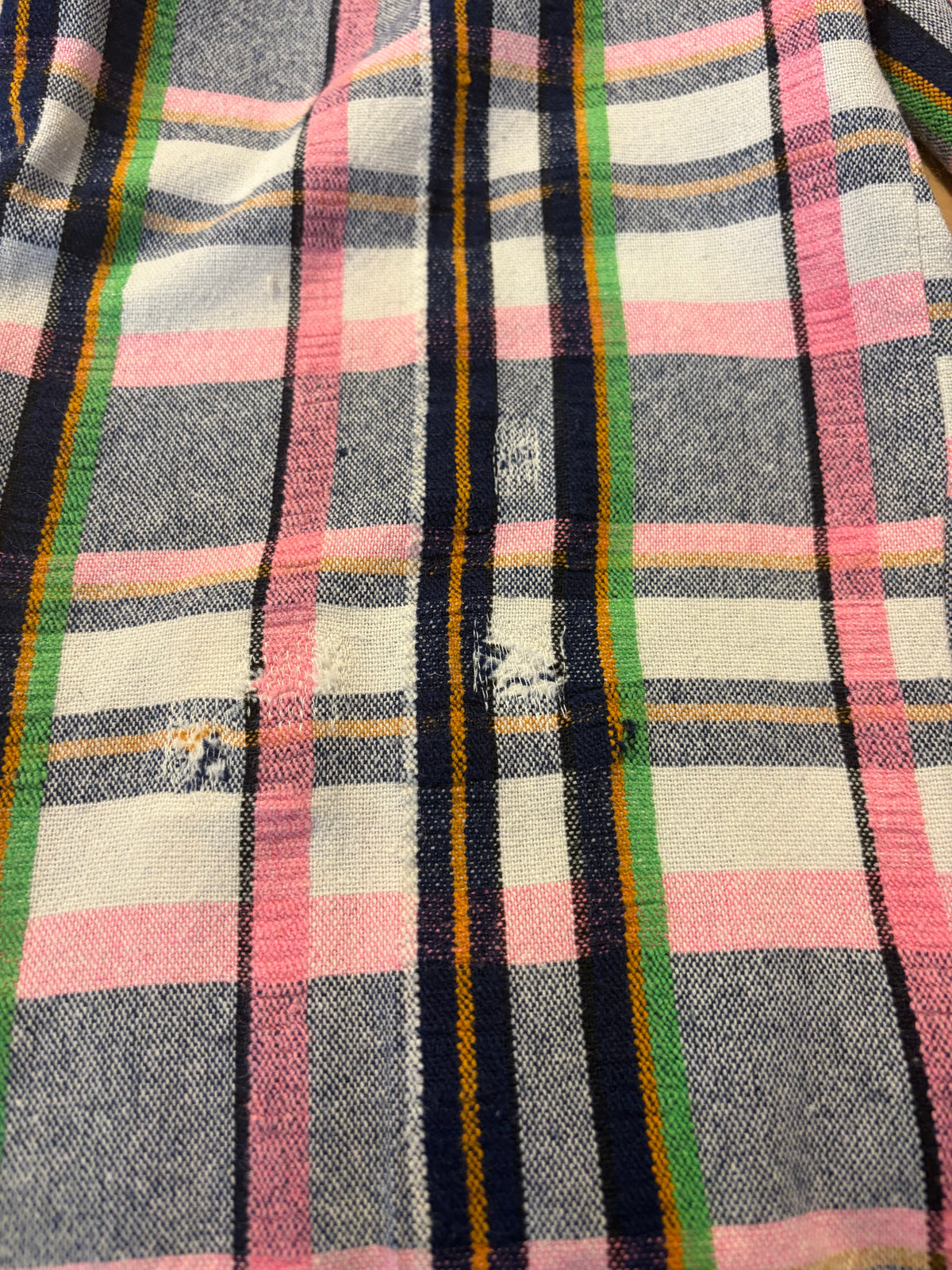 70s Retro High Waisted Plaid Flare Pants /  Small