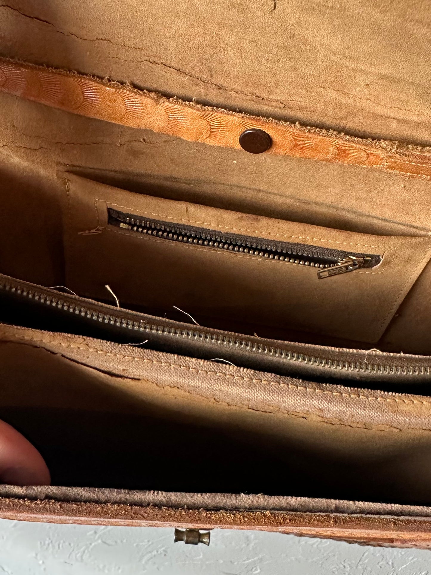 70s Tooled Leather Purse