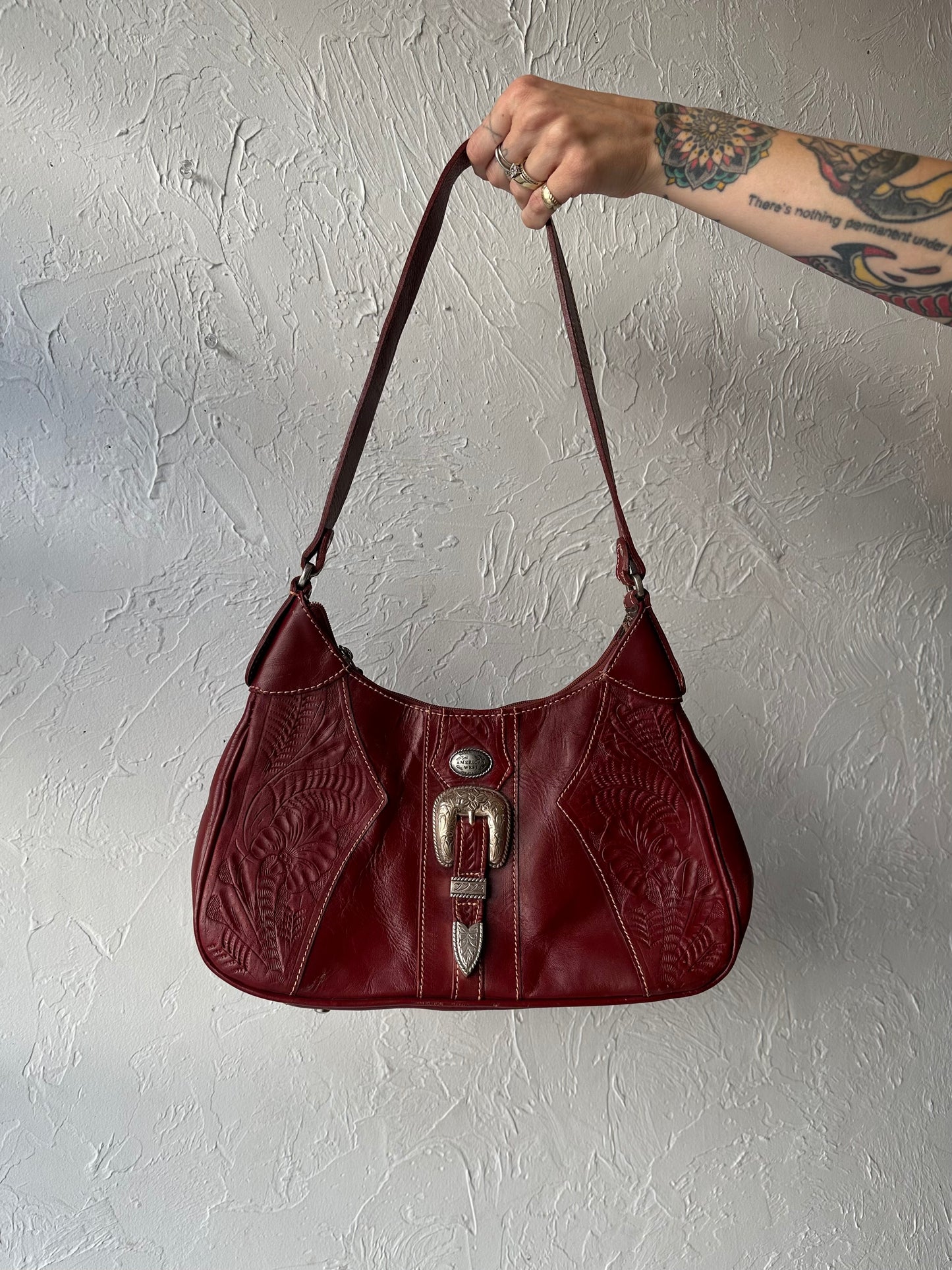 90s 'American West' Red Leather Purse