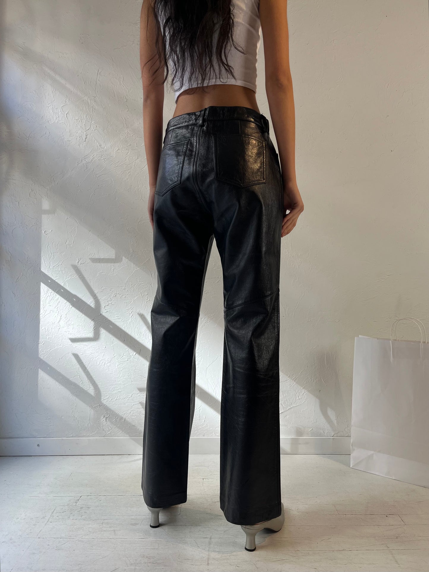 Y2K ‘Gap’ Bootcut Leather Pants / Medium