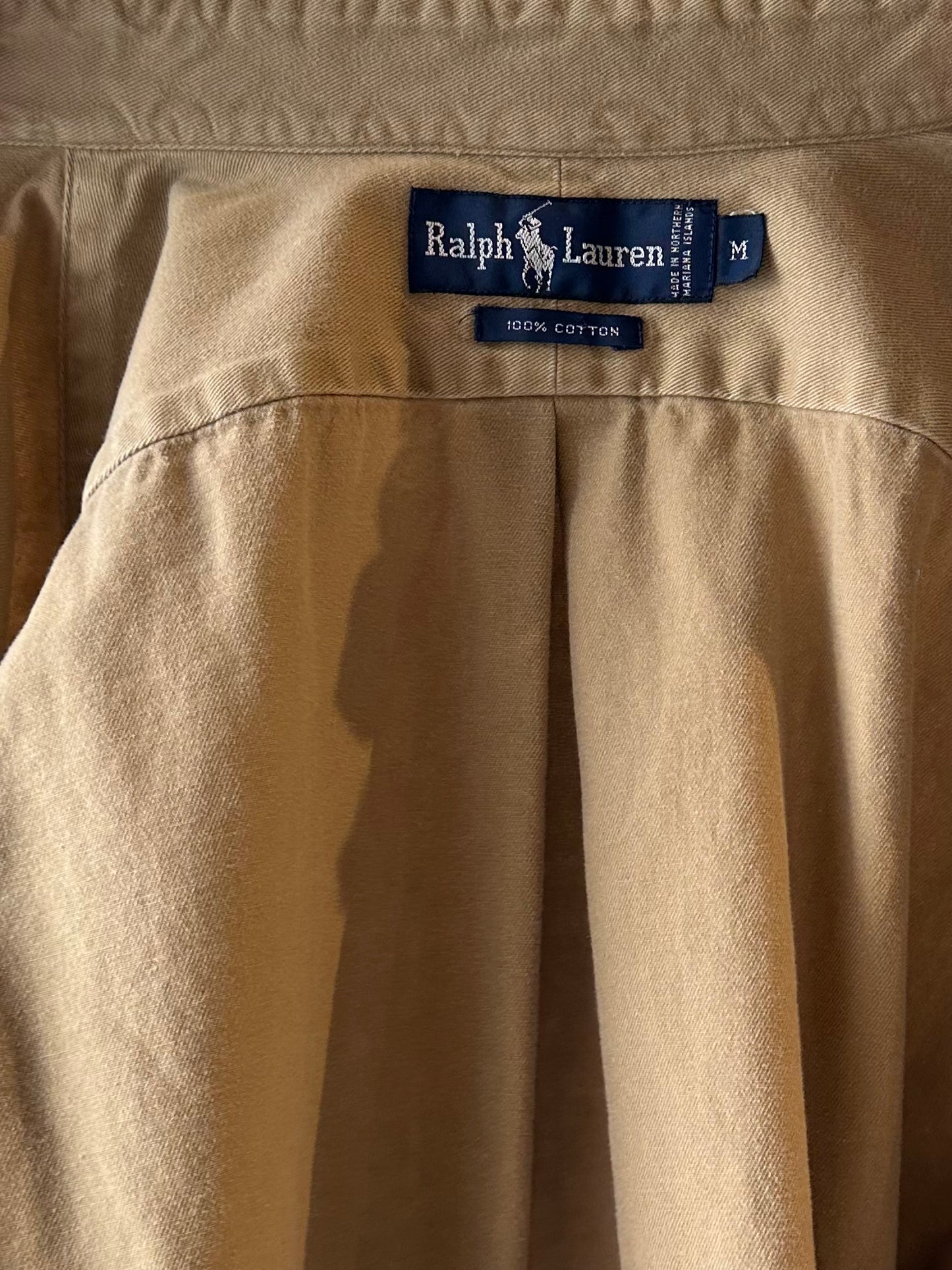 90s ‘Ralph Lauren’ Beige Button Up Shirt / Medium