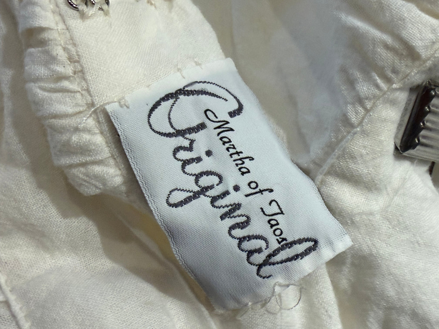 70s 'Martha Taos' White Broomstick Skirt / Small