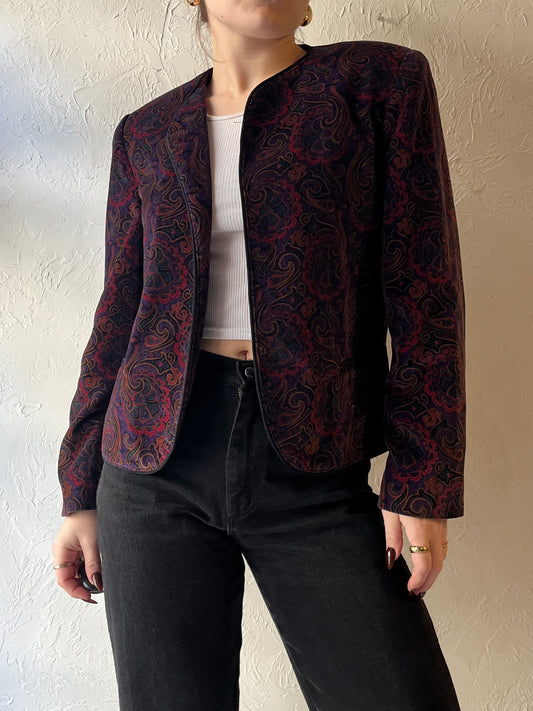 90s ‘Bryn Connelly’ Paisley Velvet Jacket / Small - Medium