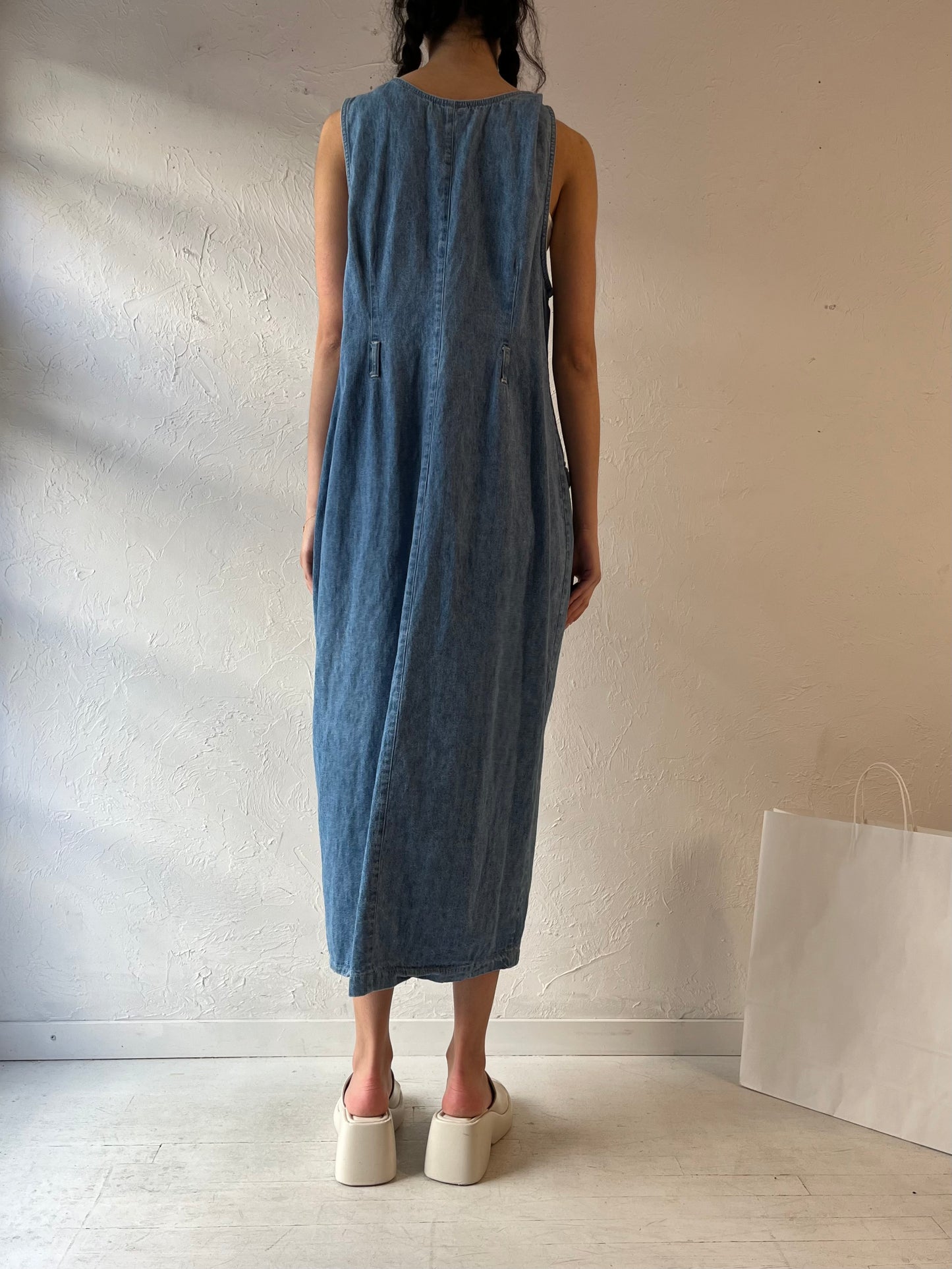 90s ‘Faded Glory’ Denim Dress / Large