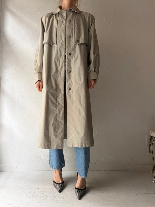 90s 'Fleet Street' Taupe Trench Coat / Small