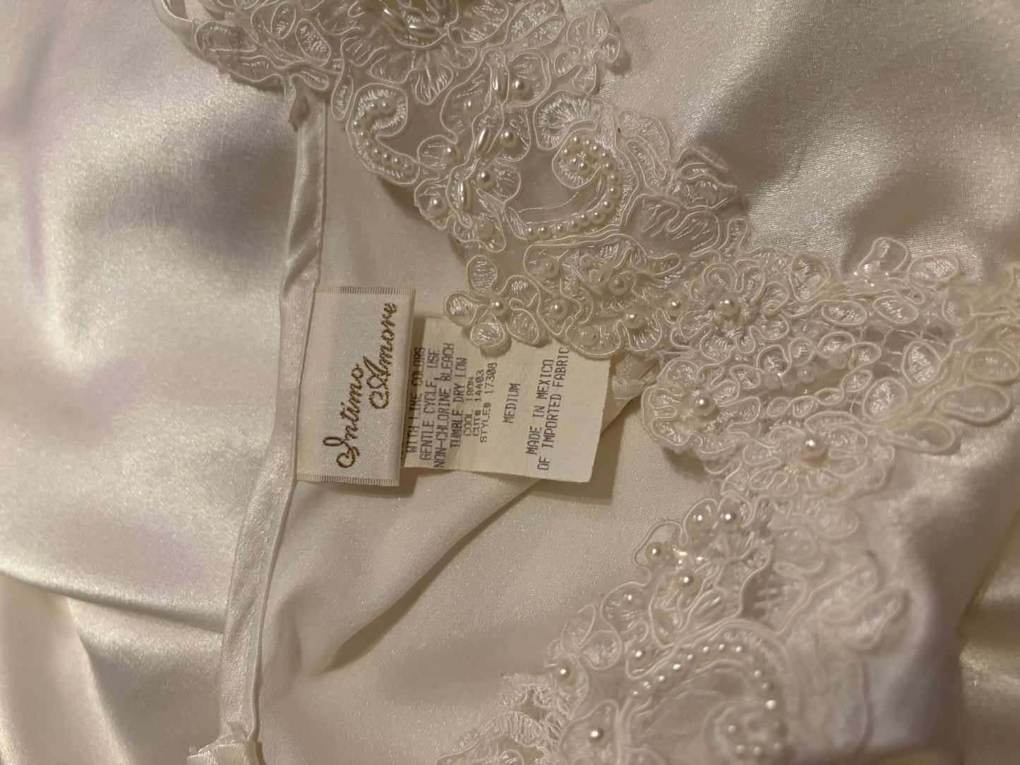 80s 'Intimo Amore' White Romanic Mini Slip / Medium