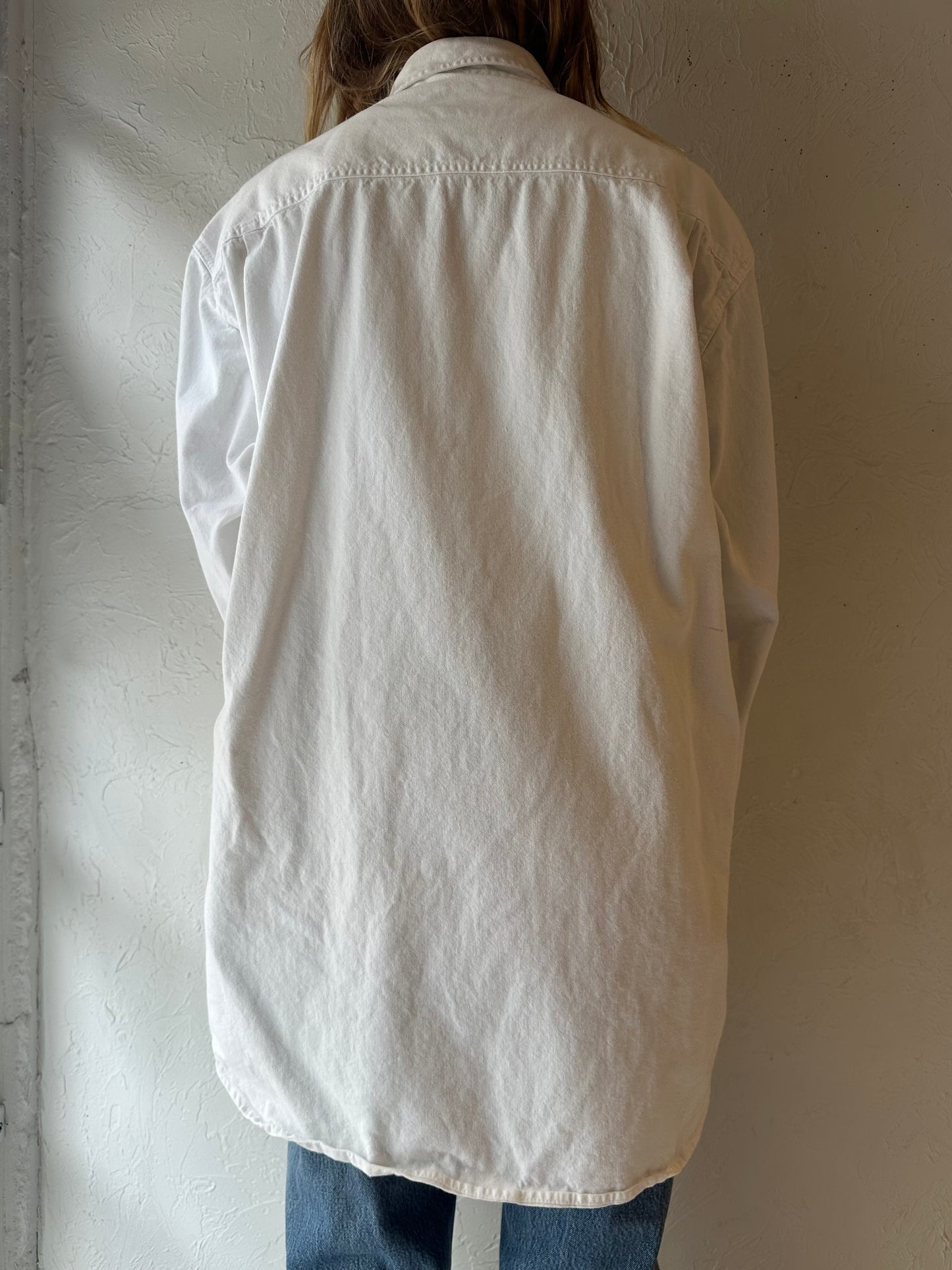 90s ‘Levi’s’ White Cotton Denim Shirt / XL