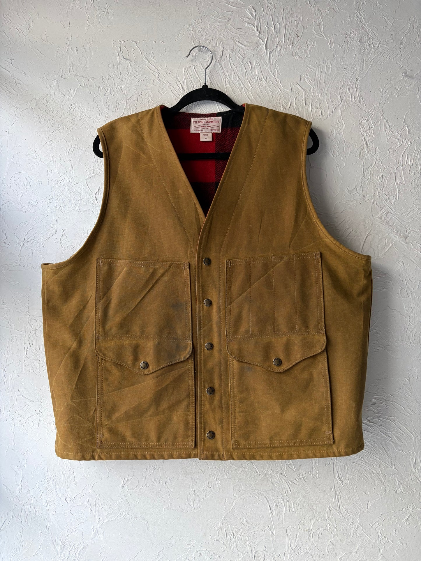 Vintage 'Filson' Waxed Cotton Work Wear Vest / XL