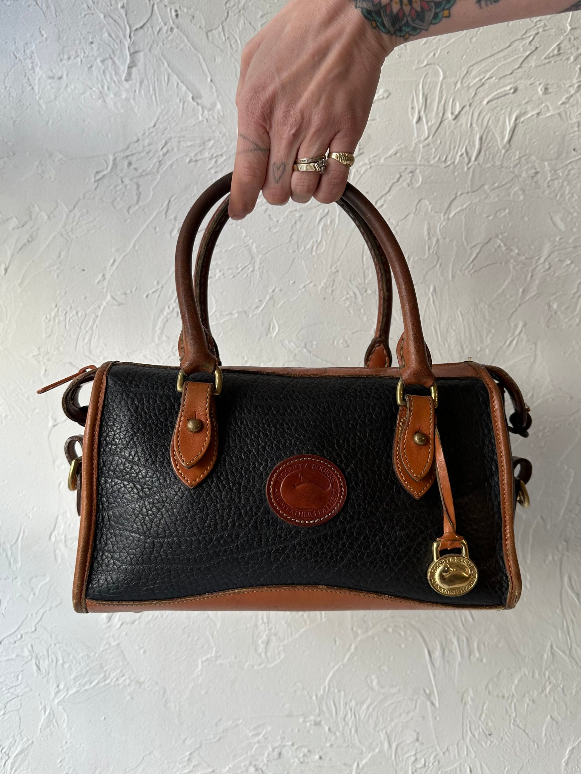 Vintage 90s ‘Dooney & Bourke’ Black and Tan Mini Bag