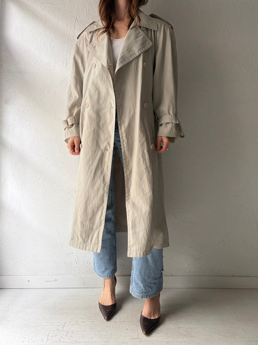 90s 'Dorothy Roberts' Beige Light Weight Trench Coat / Medium
