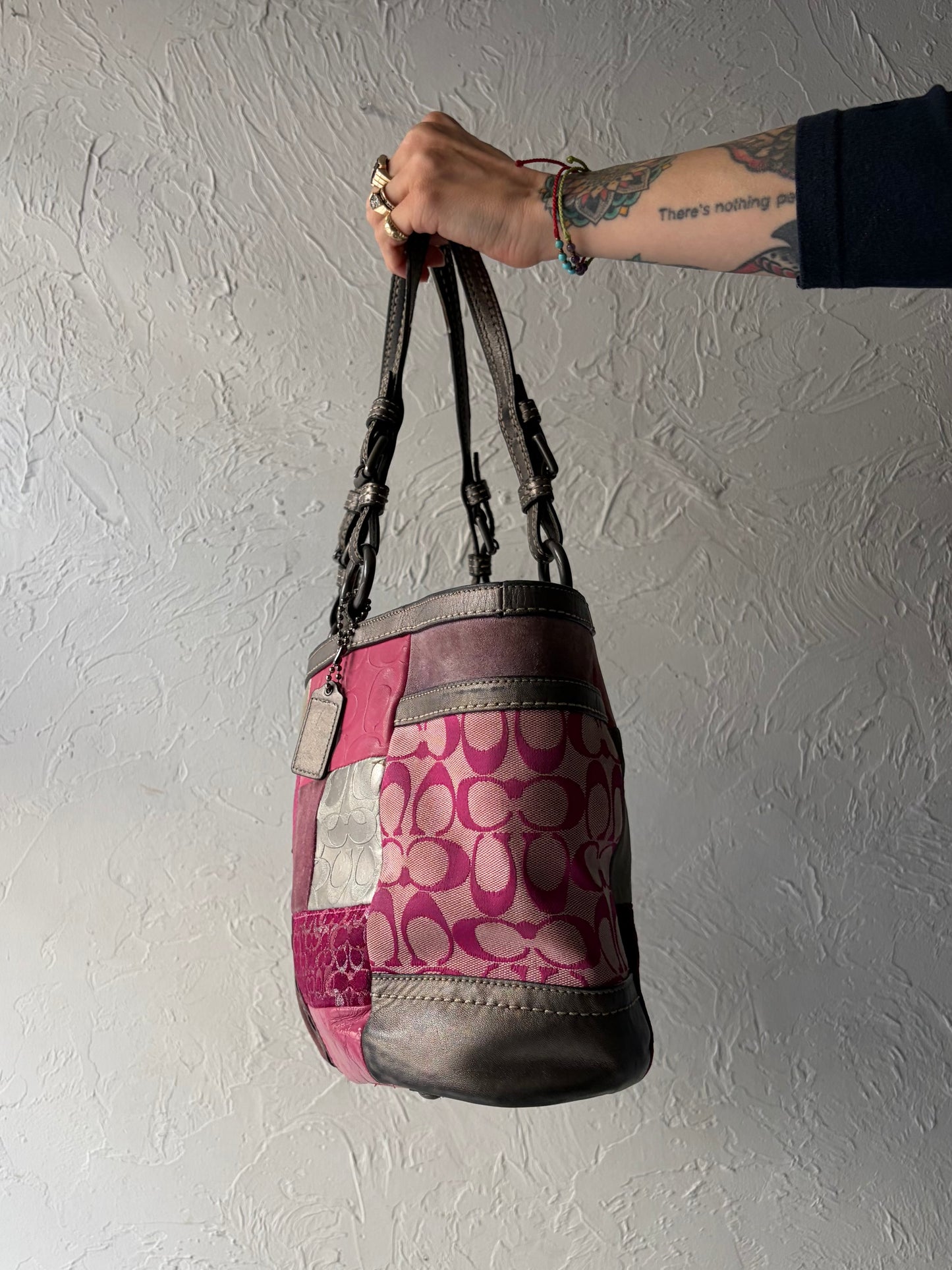 Y2k 'Coach F12664' Pink Patchwork Purse