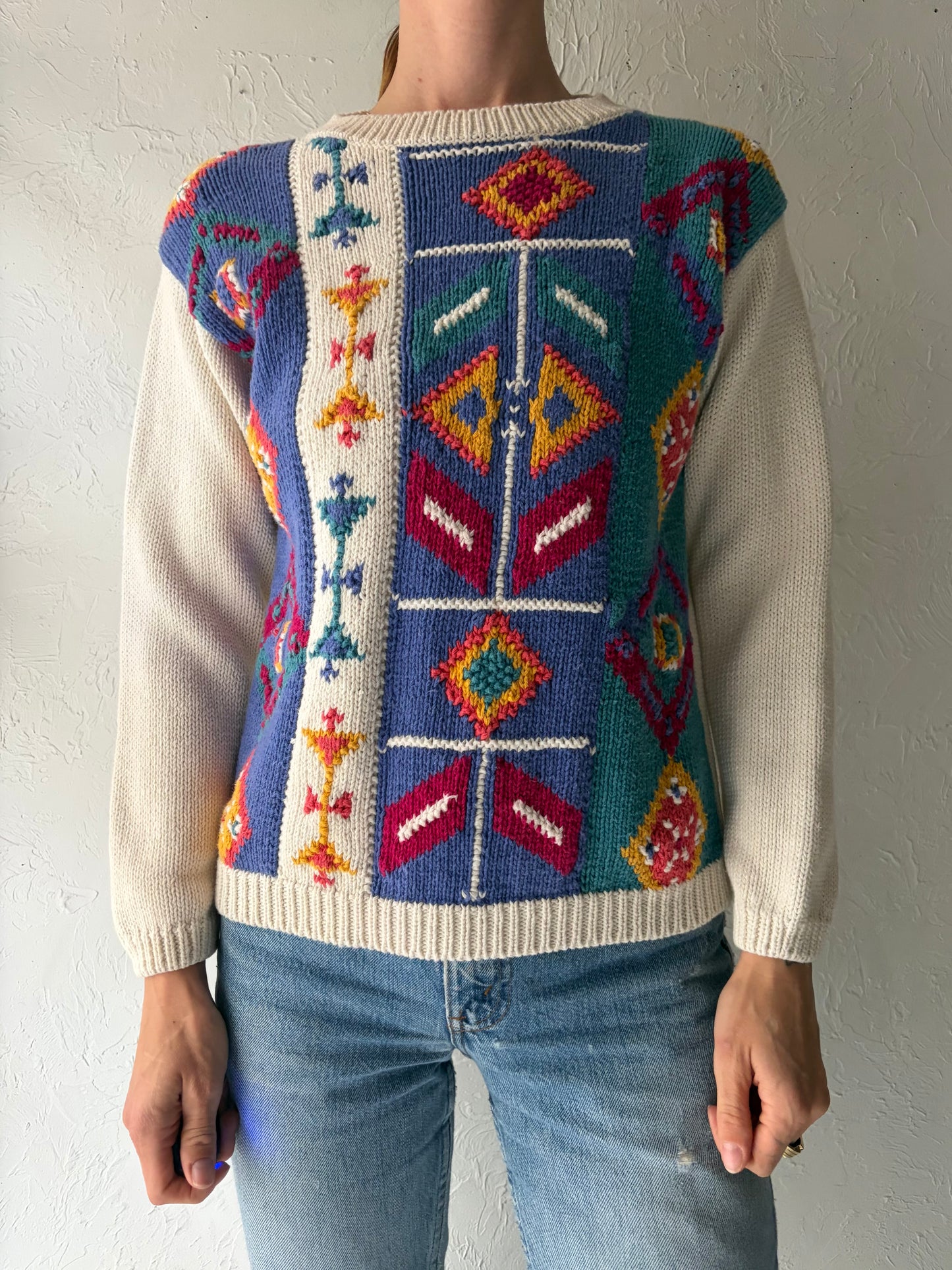 90s 'Russ' Cotton Ramie Sweater / Small