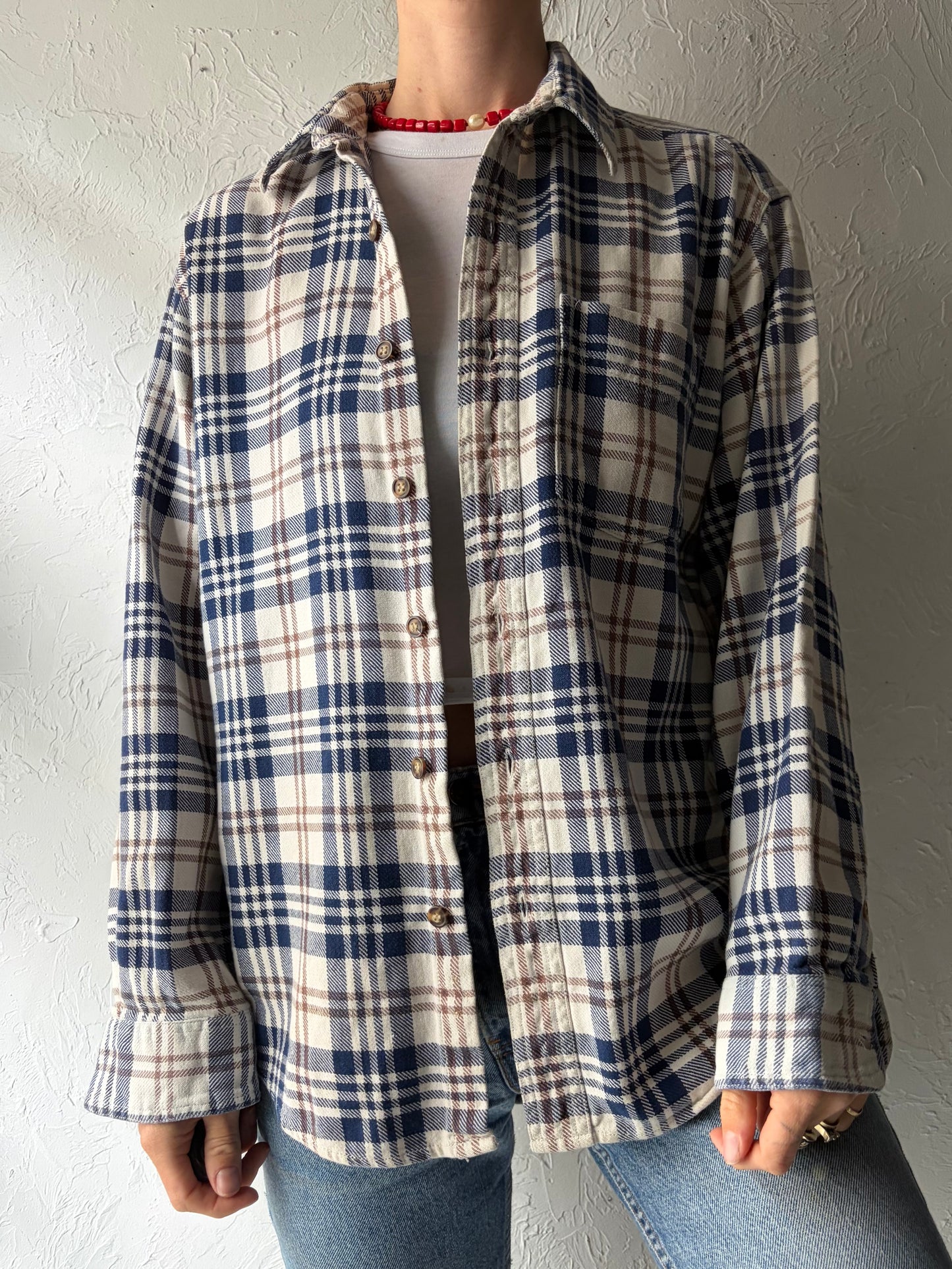 90s 'Gap' Plaid Preppy Grunge Core Workwear Button Up Shirt / Medium