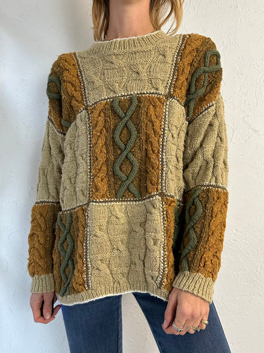 90s 'Liz Claiborne' Cable Knit Sweater / Large