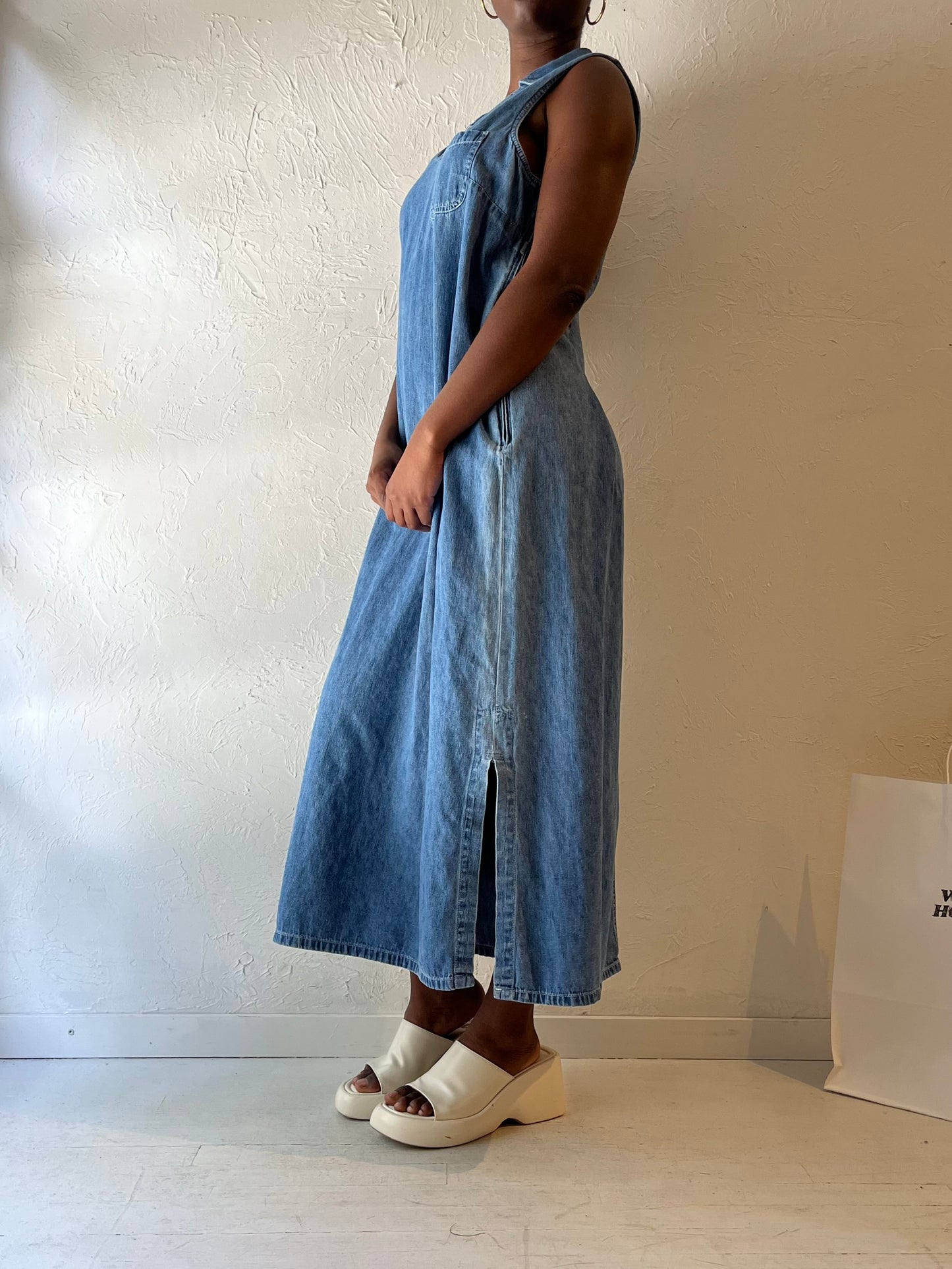 Y2k 'Faded Glory' Denim Maxi Dress / XL