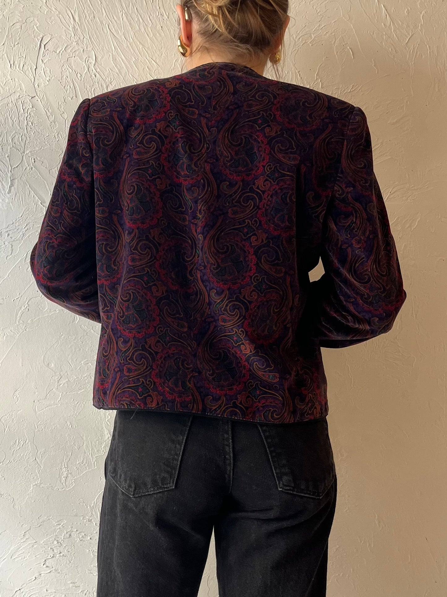 90s ‘Bryn Connelly’ Paisley Velvet Jacket / Small - Medium