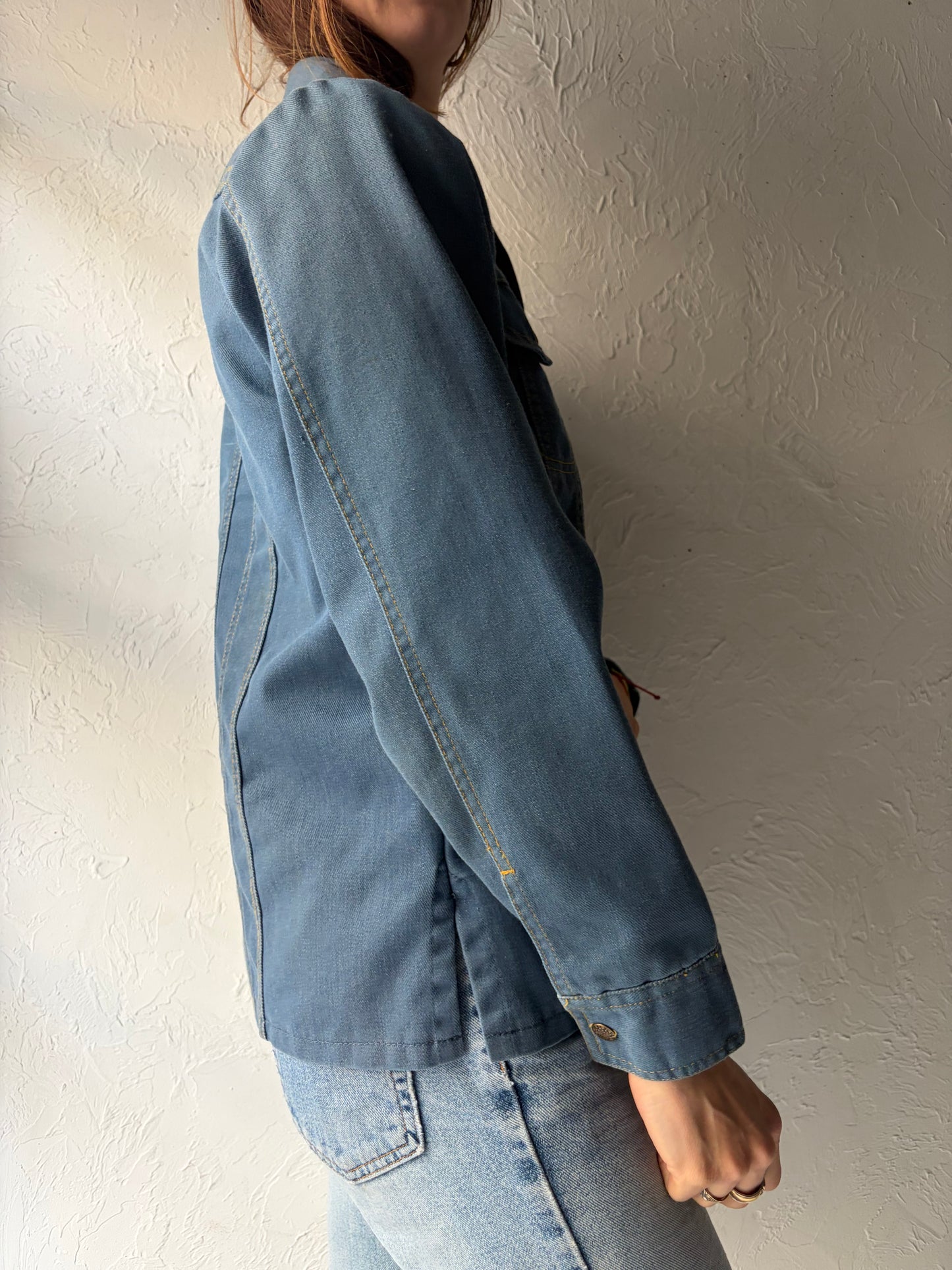 80s 'Sears' Blue Denim Western Cowboy Jean Jacket / Small