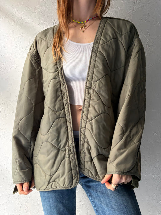 Vintage Authentic Green Army Liner Jacket / Medium