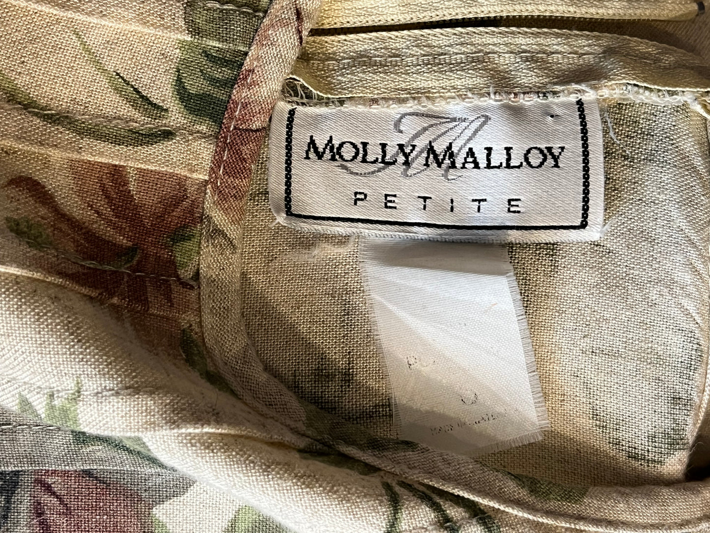 90s 'Molly Molloy' Floral Print Dress / Medium