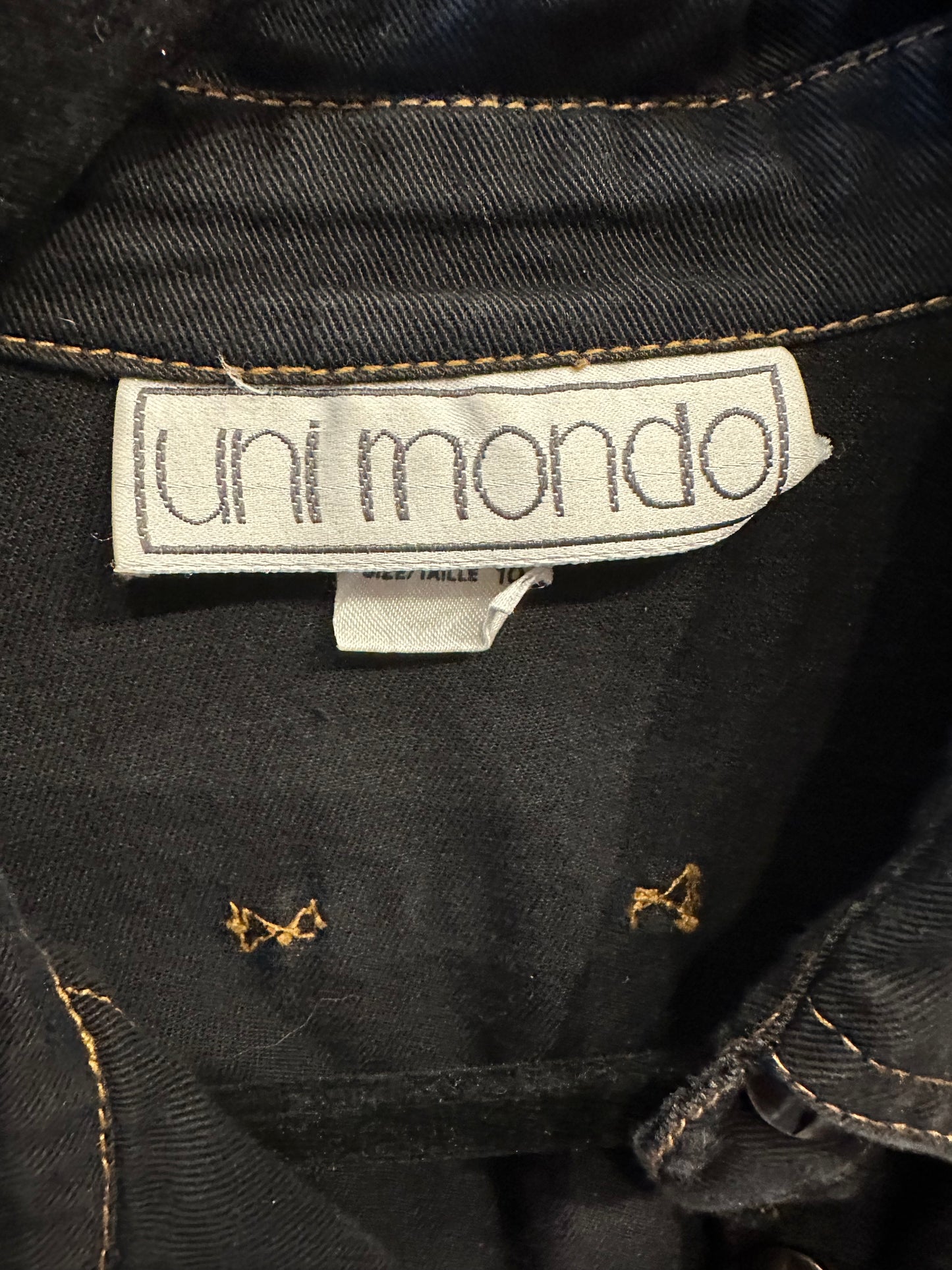 90s 'Uni Mondo' Dark Wash Denim Dress / Medium