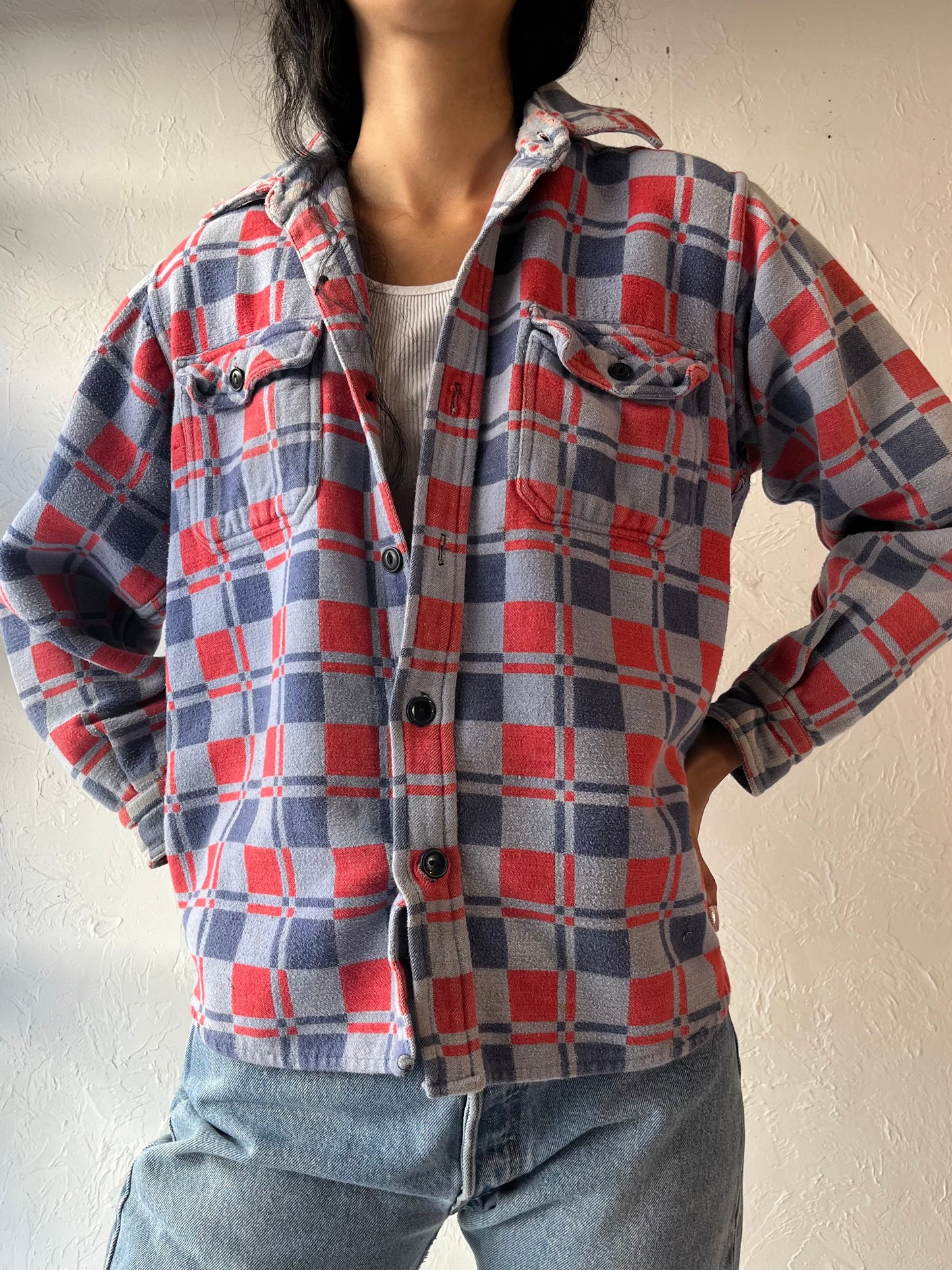 Vintage 'Champion' Thick Cotton Flannel Shirt / Medium