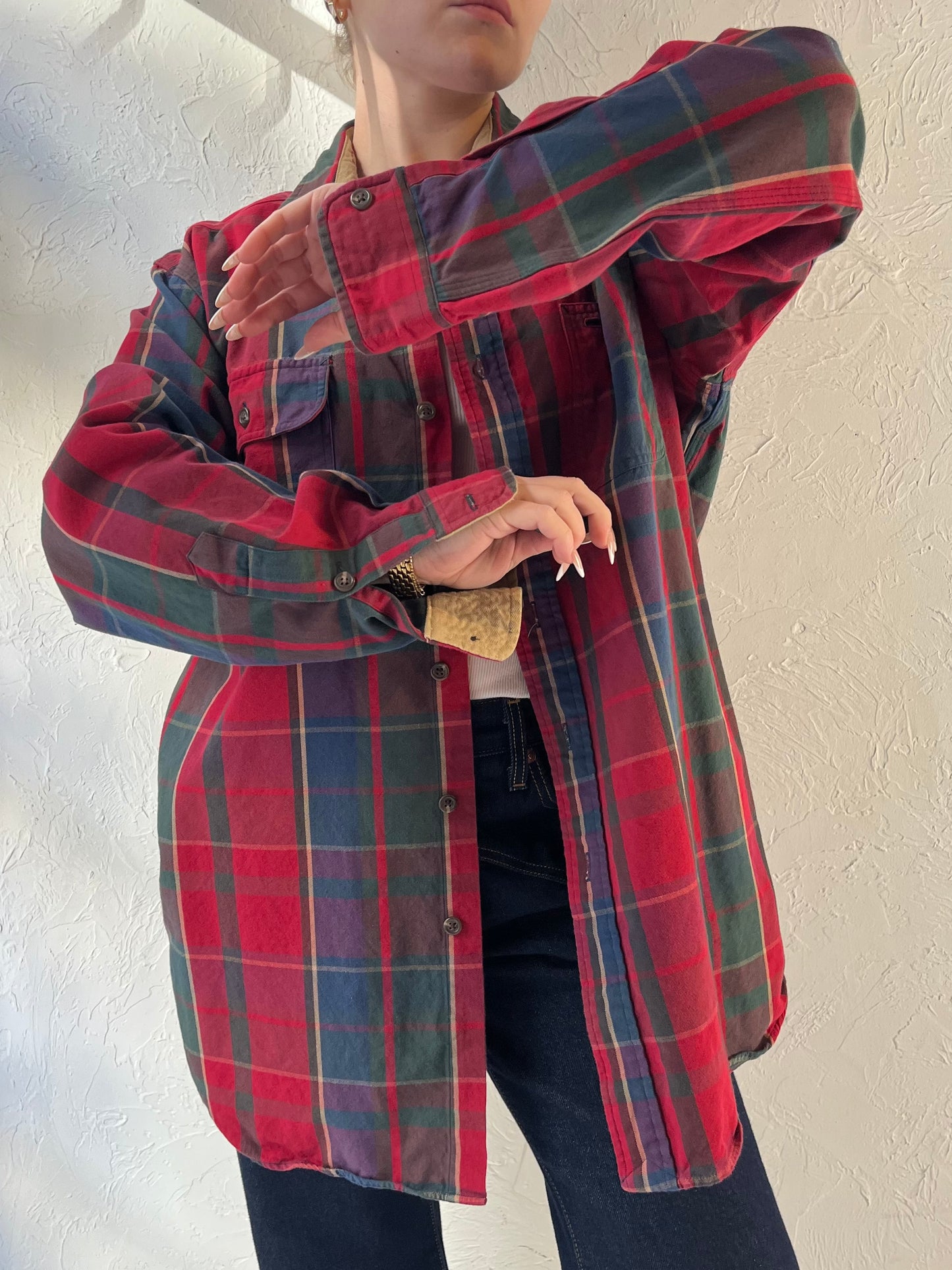 Y2K ‘Ralph Lauren’ Red Plaid Button Up Cotton Shirt / Medium