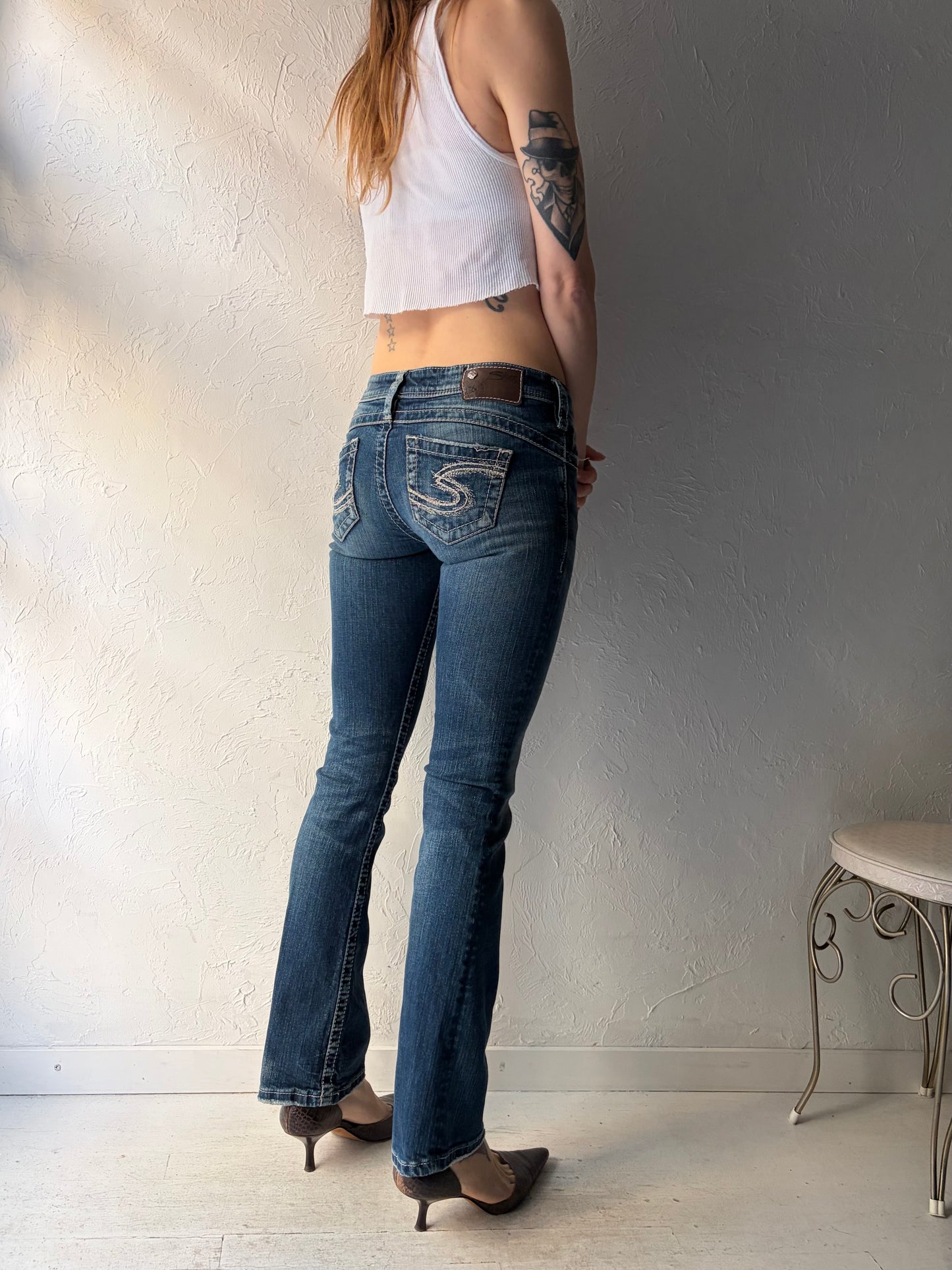 Y2k ‘Silver’ Low Rise Flair Jeans / Small