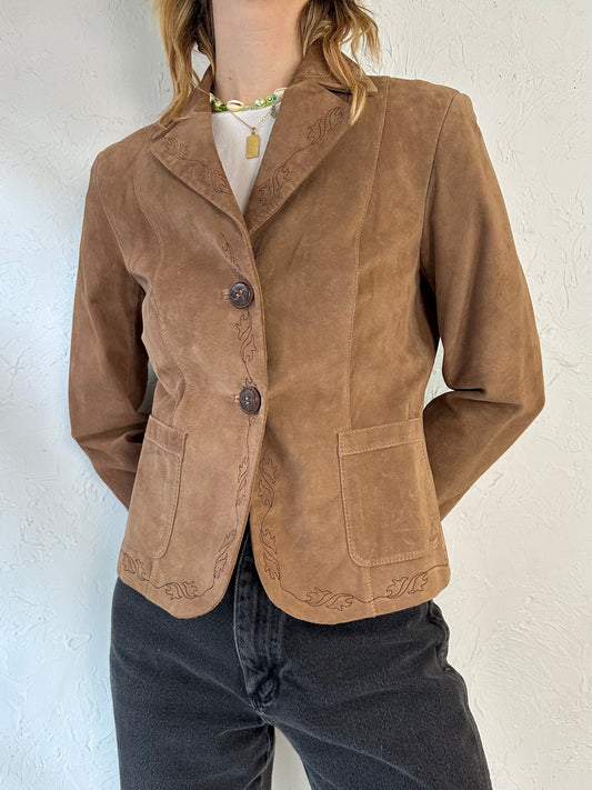 Y2k 'Nygard' Suede Leather Blazer Jacket / Small - Medium