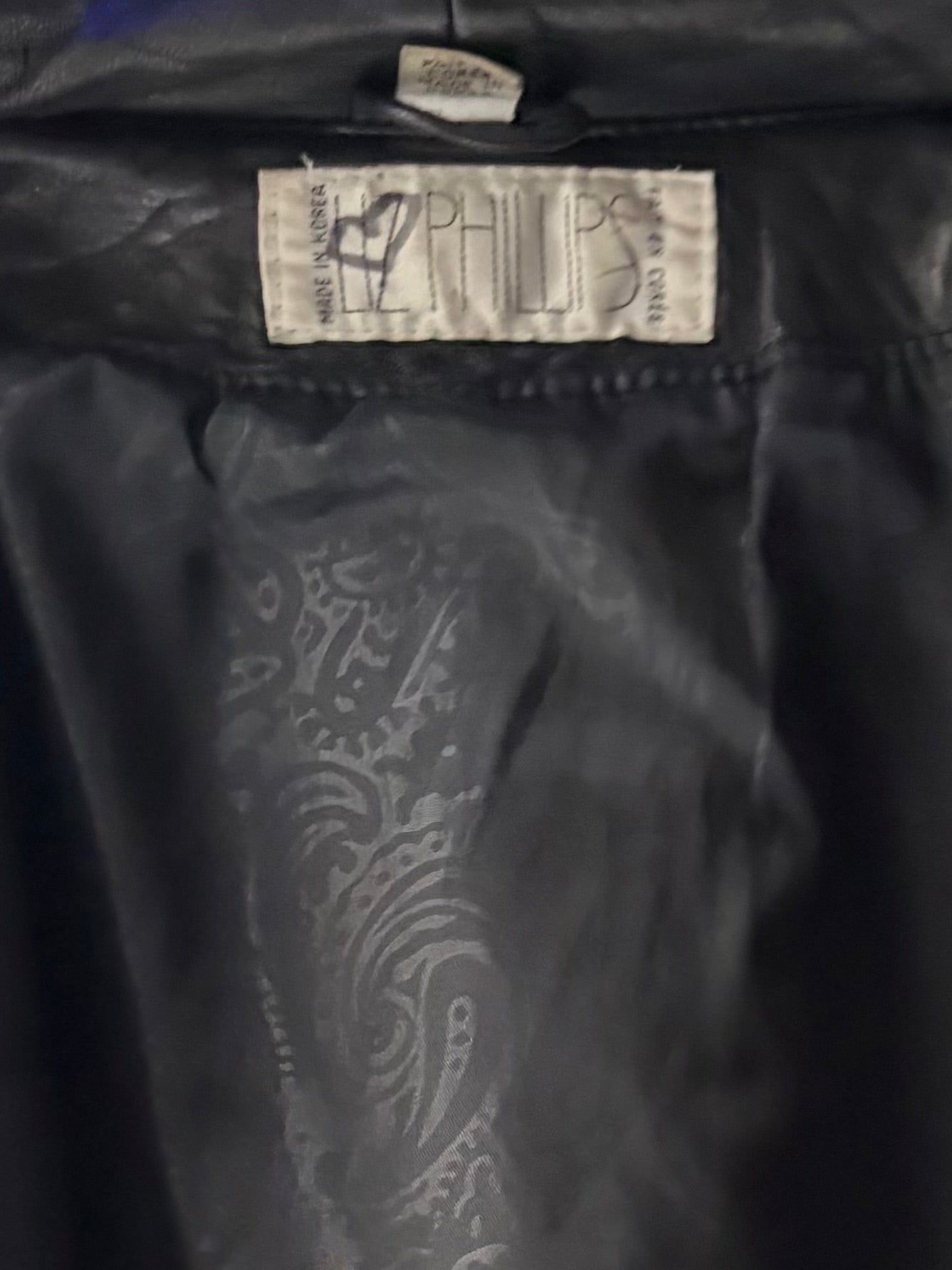 90s 'Liz Phillips' Black Leather Jacket / Large